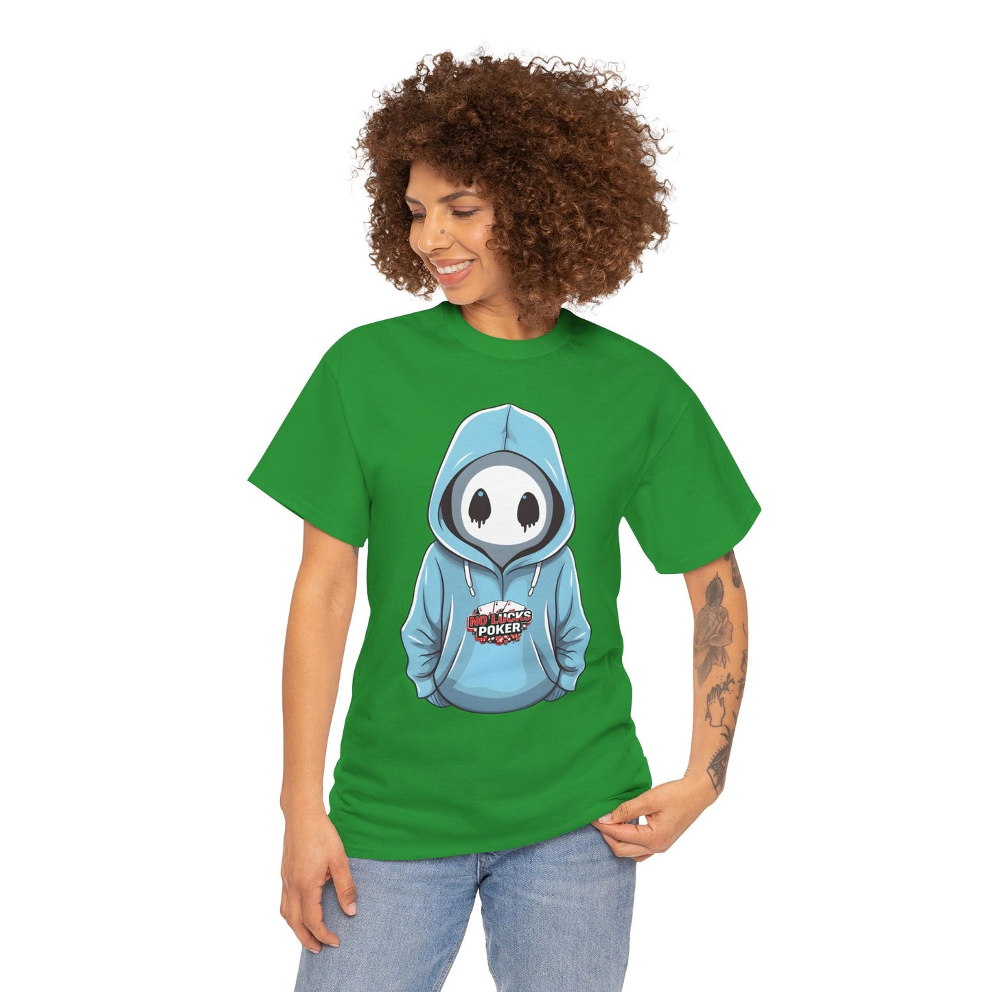 No Lucks Given – Mysterious Hoodie Player Poker Tee