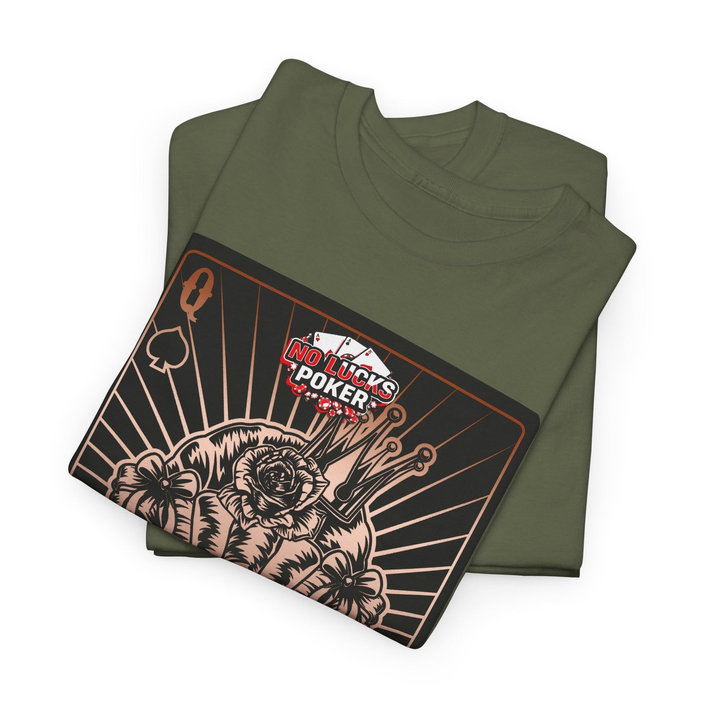 No Lucks Given – Angry Queen of Spades Poker Tee (Copper Edition)