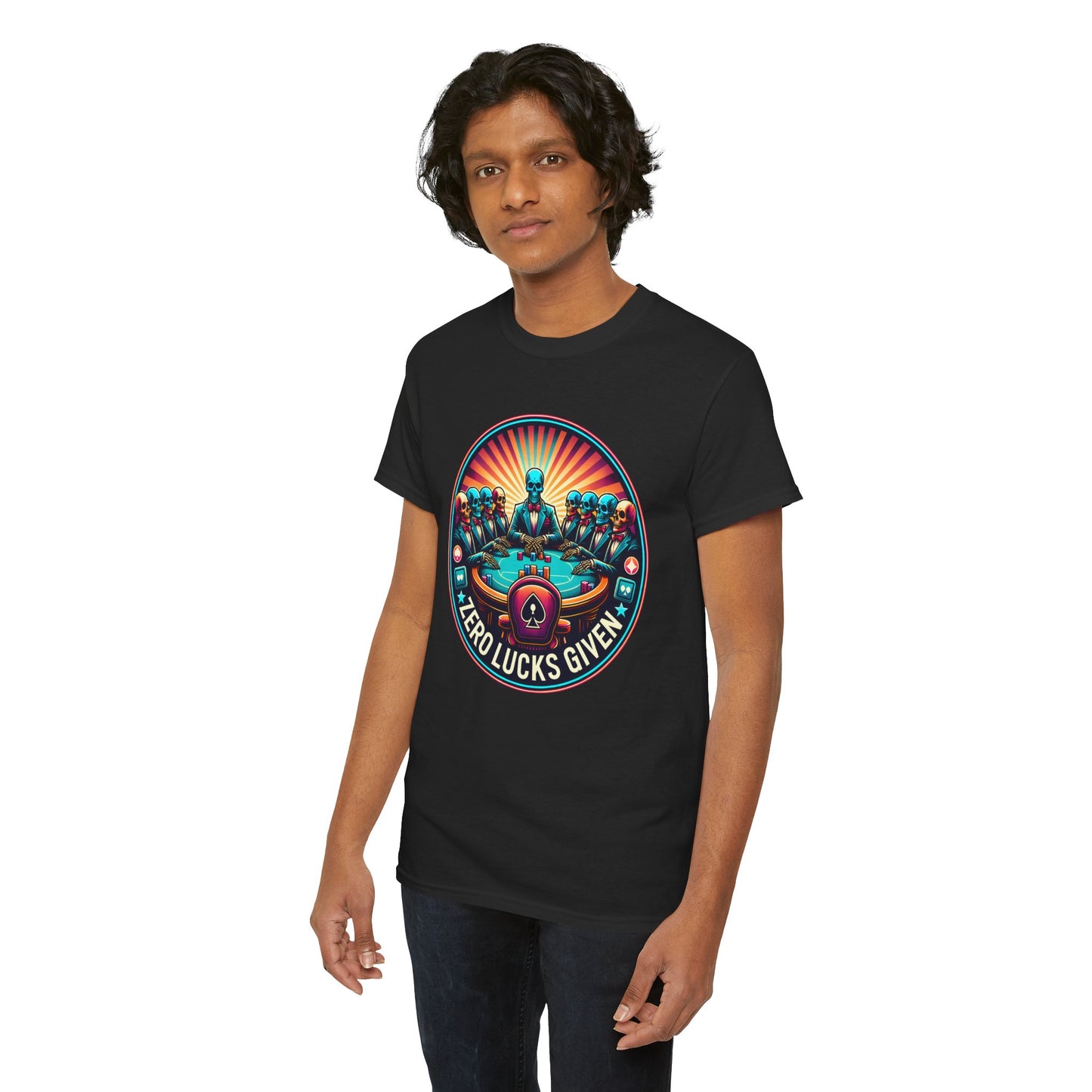 Zero Lucks Given unisex heavy cotton tee Poker Apparel
