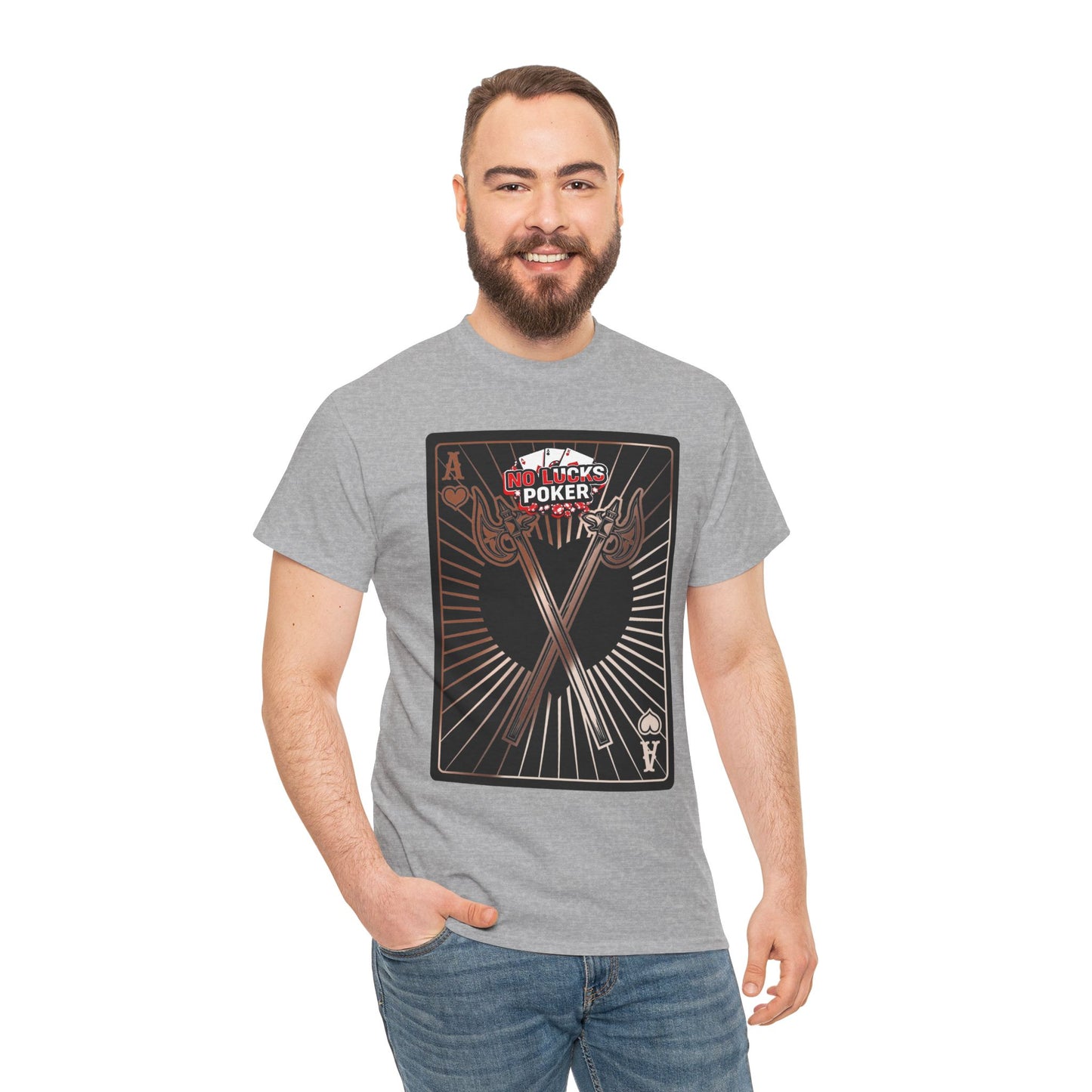 No Lucks Given: Ace of Hearts & Axes – Poker T-Shirt