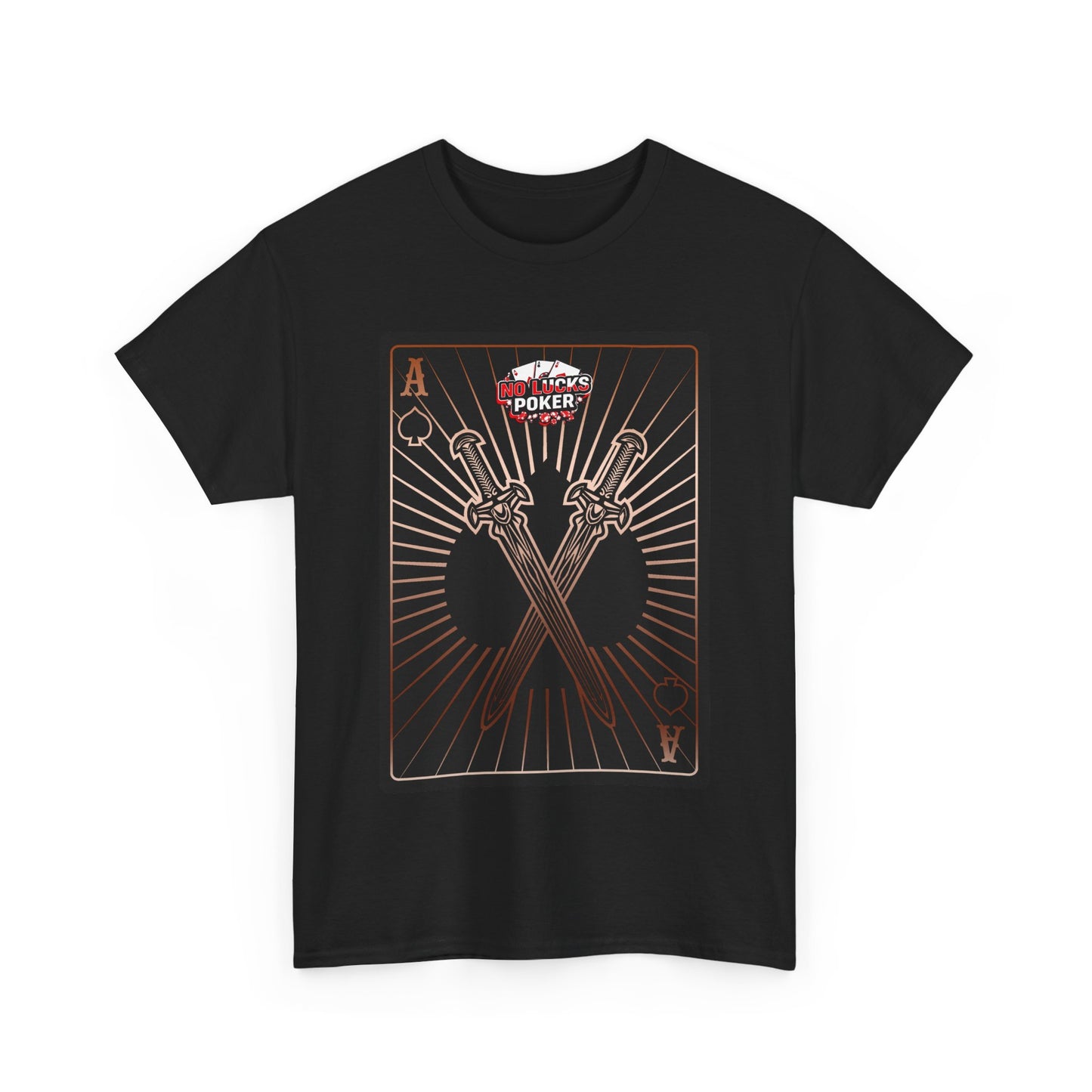 No Lucks Given – Ace of Spades & Crossed Swords Poker T-Shirt (Copper Edition)