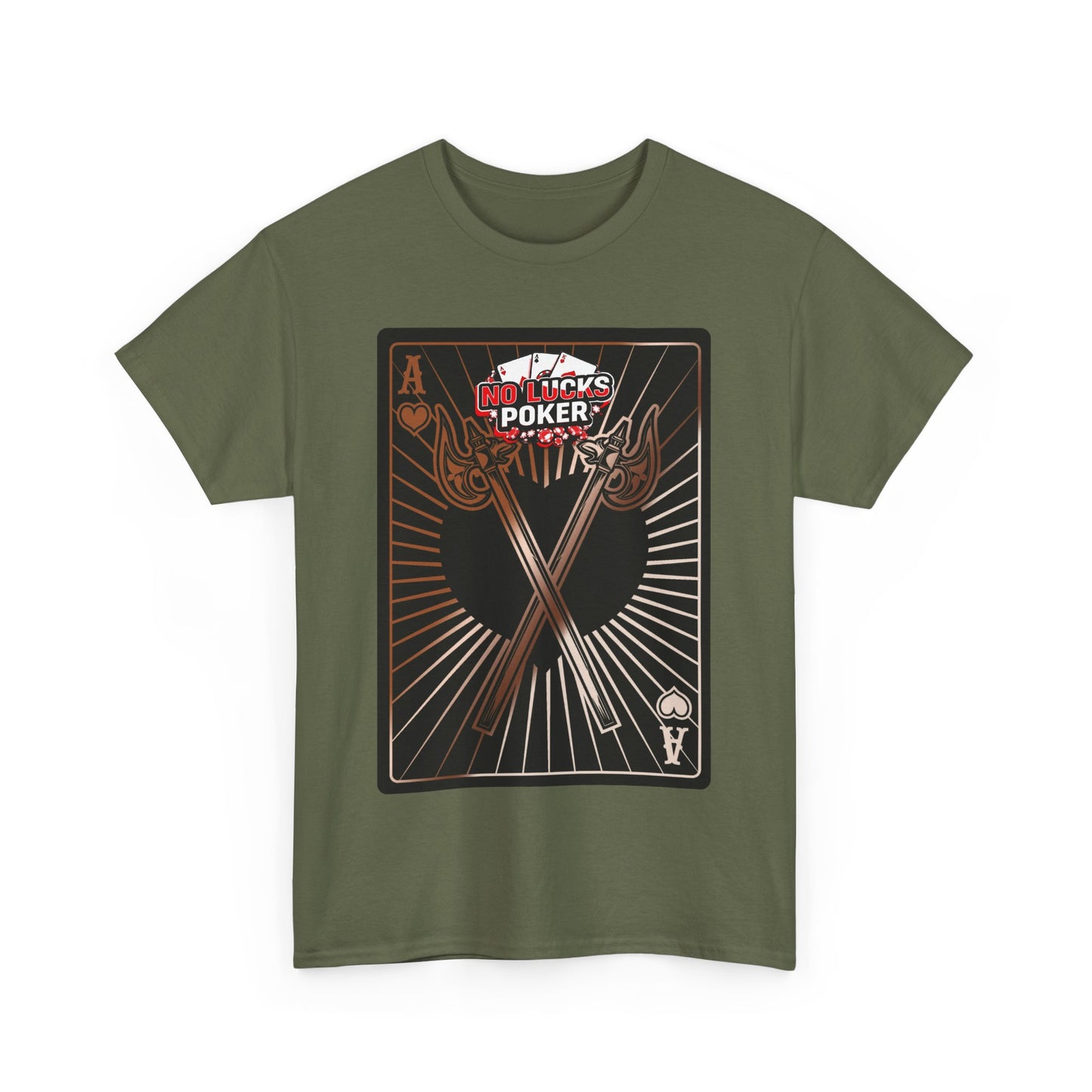 No Lucks Given: Ace of Hearts & Axes – Poker T-Shirt
