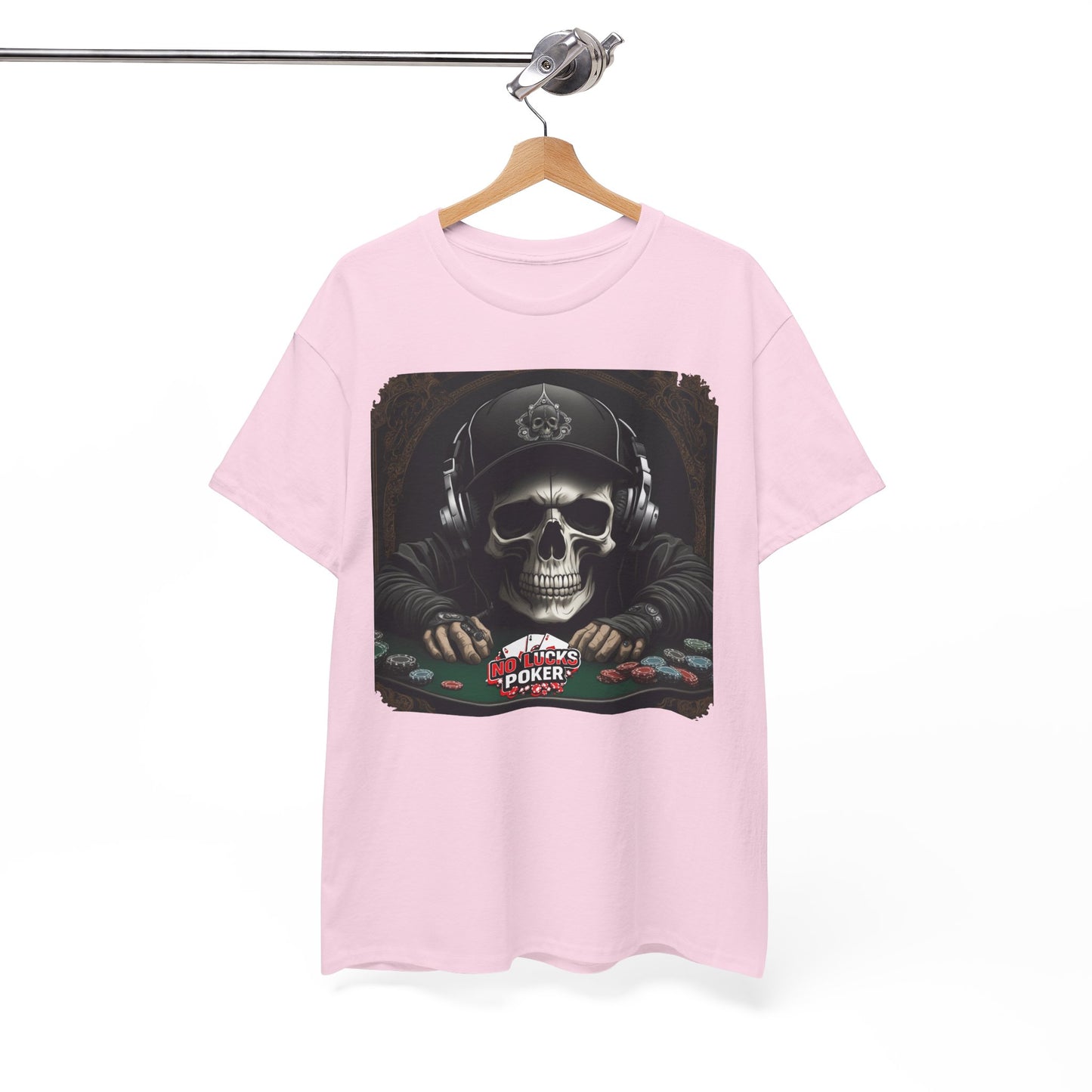 No Lucks Given – Hoodie Skull & Headphones Poker Tee