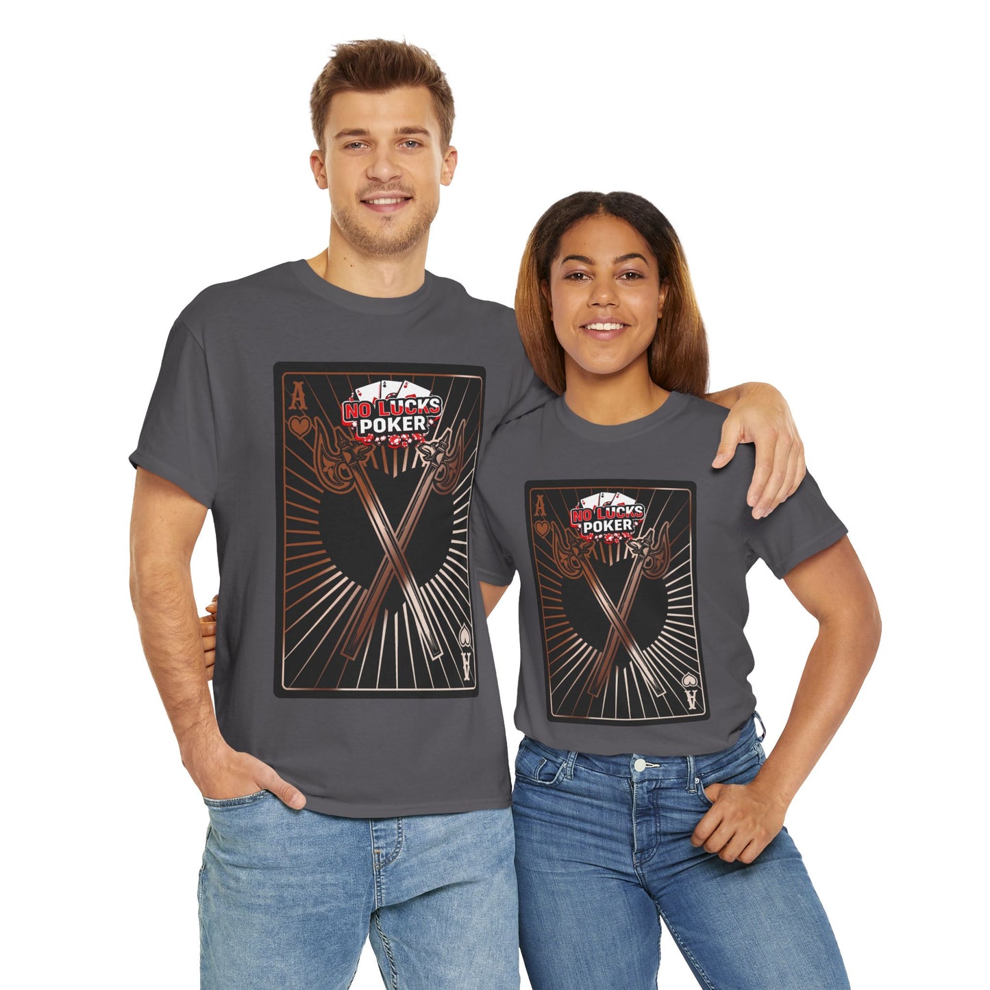 No Lucks Given: Ace of Hearts & Axes – Poker T-Shirt