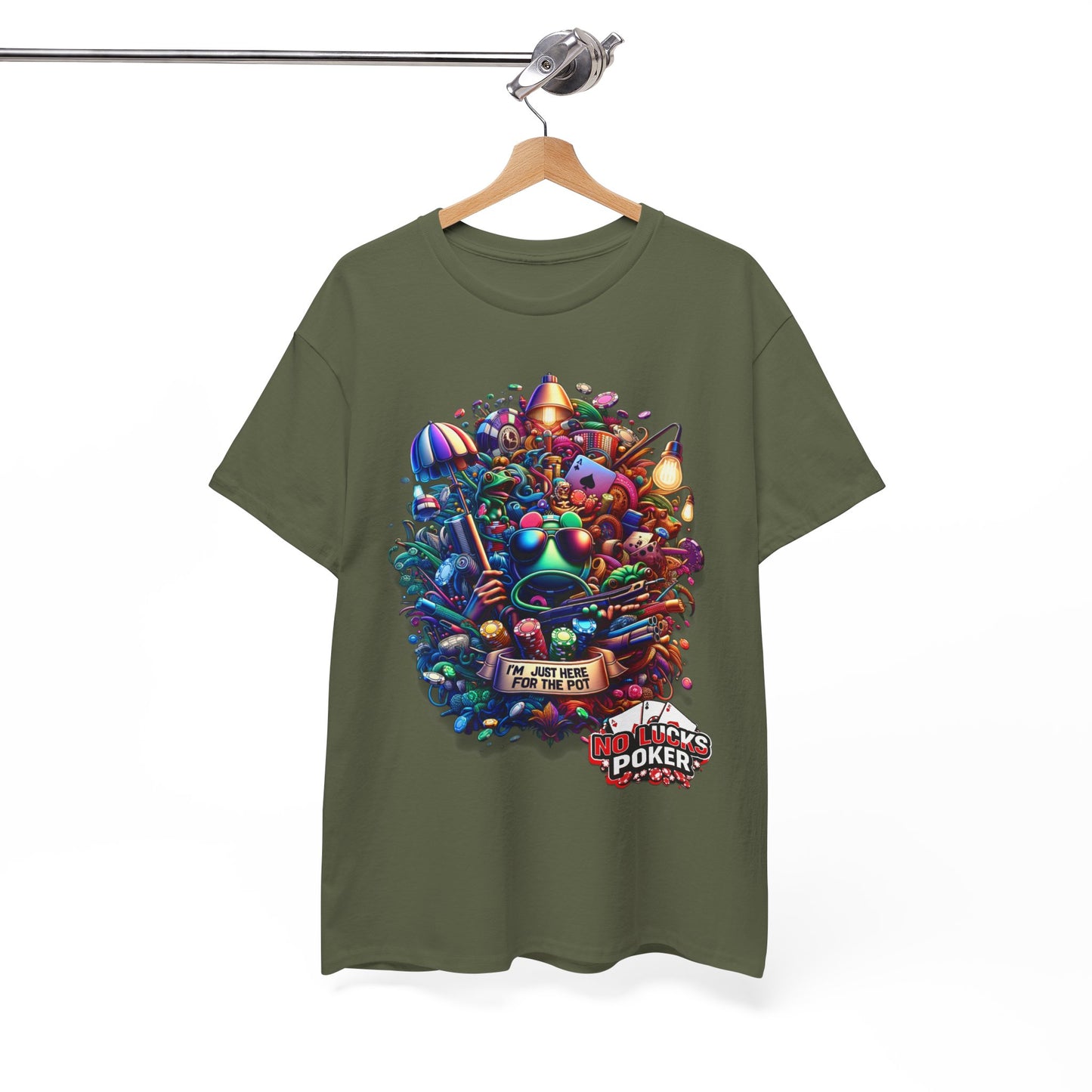I'm Just here for the Pot unisex heavy cotton tee Poker Apparel