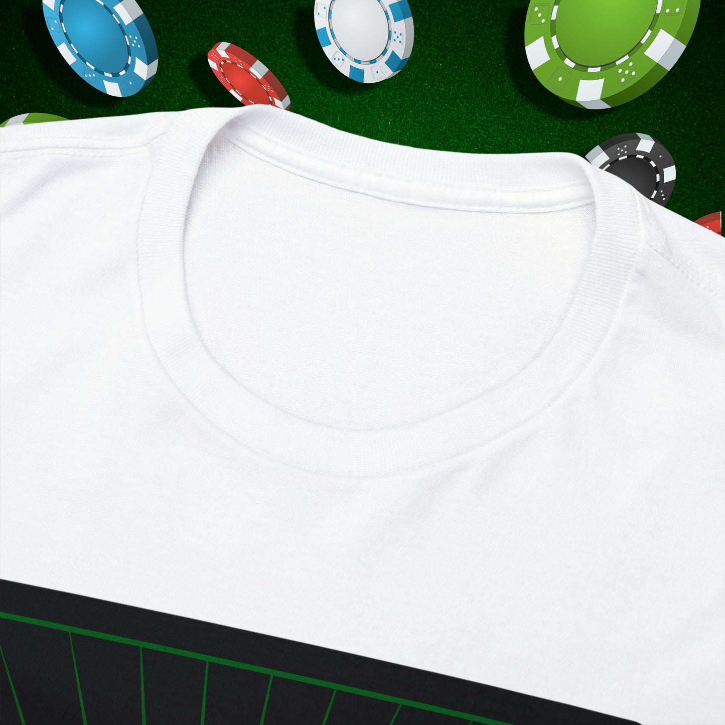 No Lucks Given Jack Skull in Crown of Spades Green Red Poker T-Shirt Must have Good Luck All-in