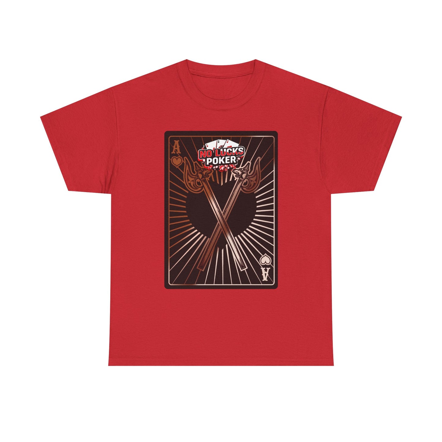 No Lucks Given: Ace of Hearts & Axes – Poker T-Shirt