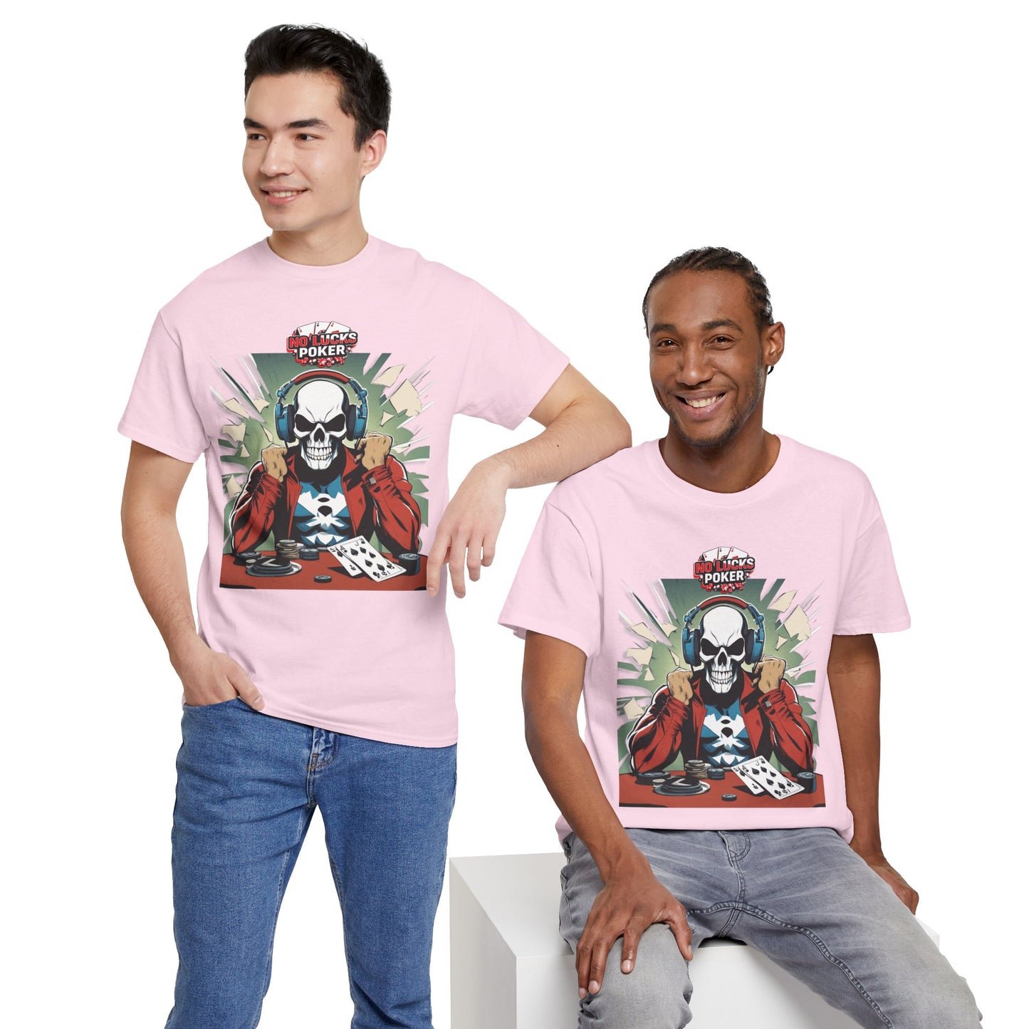 No Lucks Given – Poker Skull w/ Headphones Tee (Hero/Villain Edition)