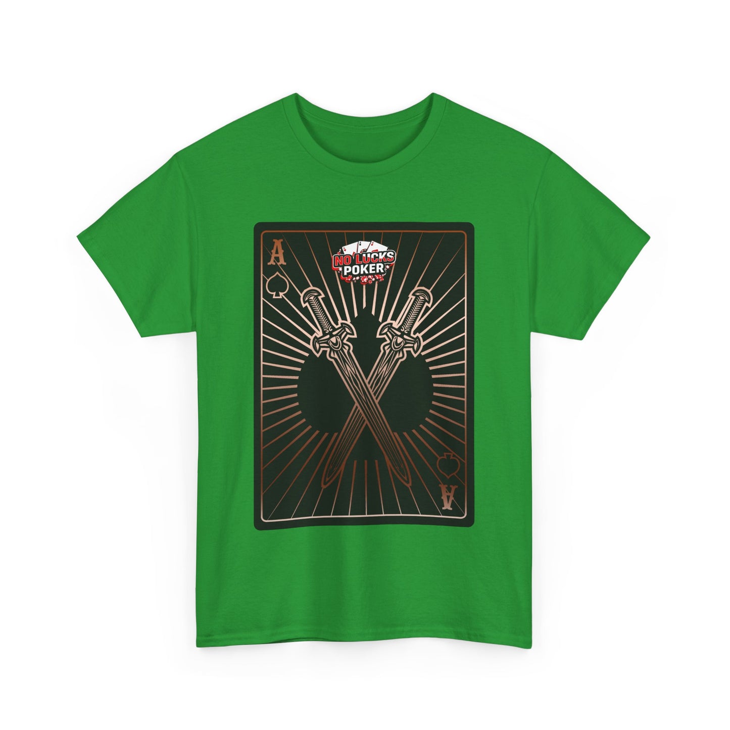 No Lucks Given – Ace of Spades & Crossed Swords Poker T-Shirt (Copper Edition)
