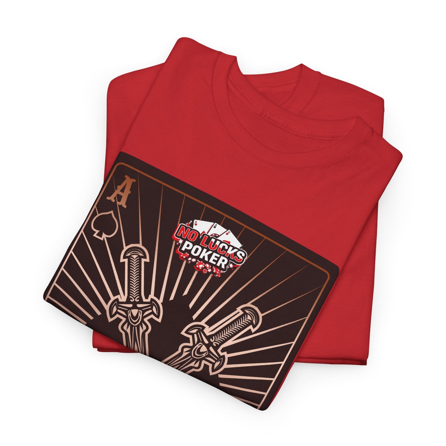No Lucks Given – Ace of Spades & Crossed Swords Poker T-Shirt (Copper Edition)