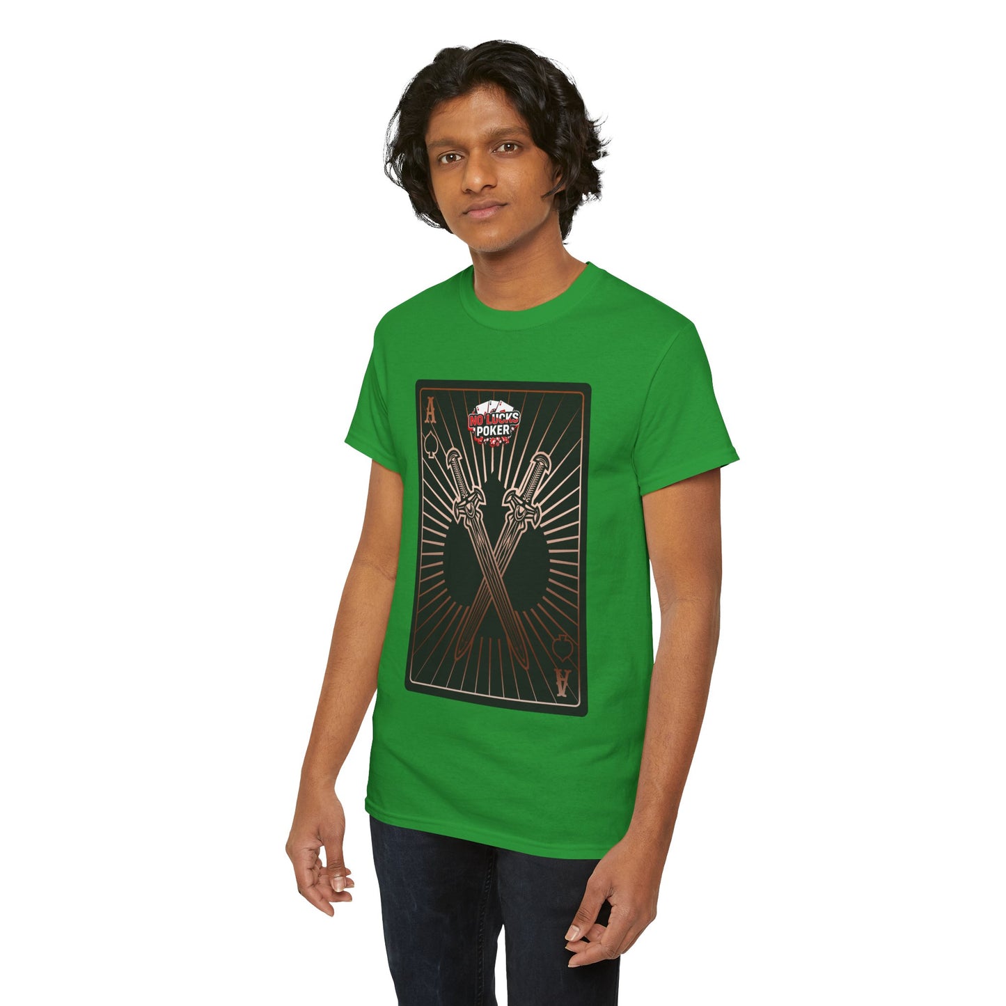No Lucks Given – Ace of Spades & Crossed Swords Poker T-Shirt (Copper Edition)