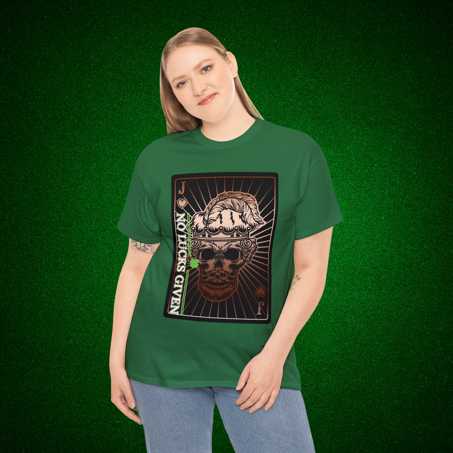 No Lucks Given Angry Jack of Hearts Copper Poker T-Shirt Must have Good Luck All-in
