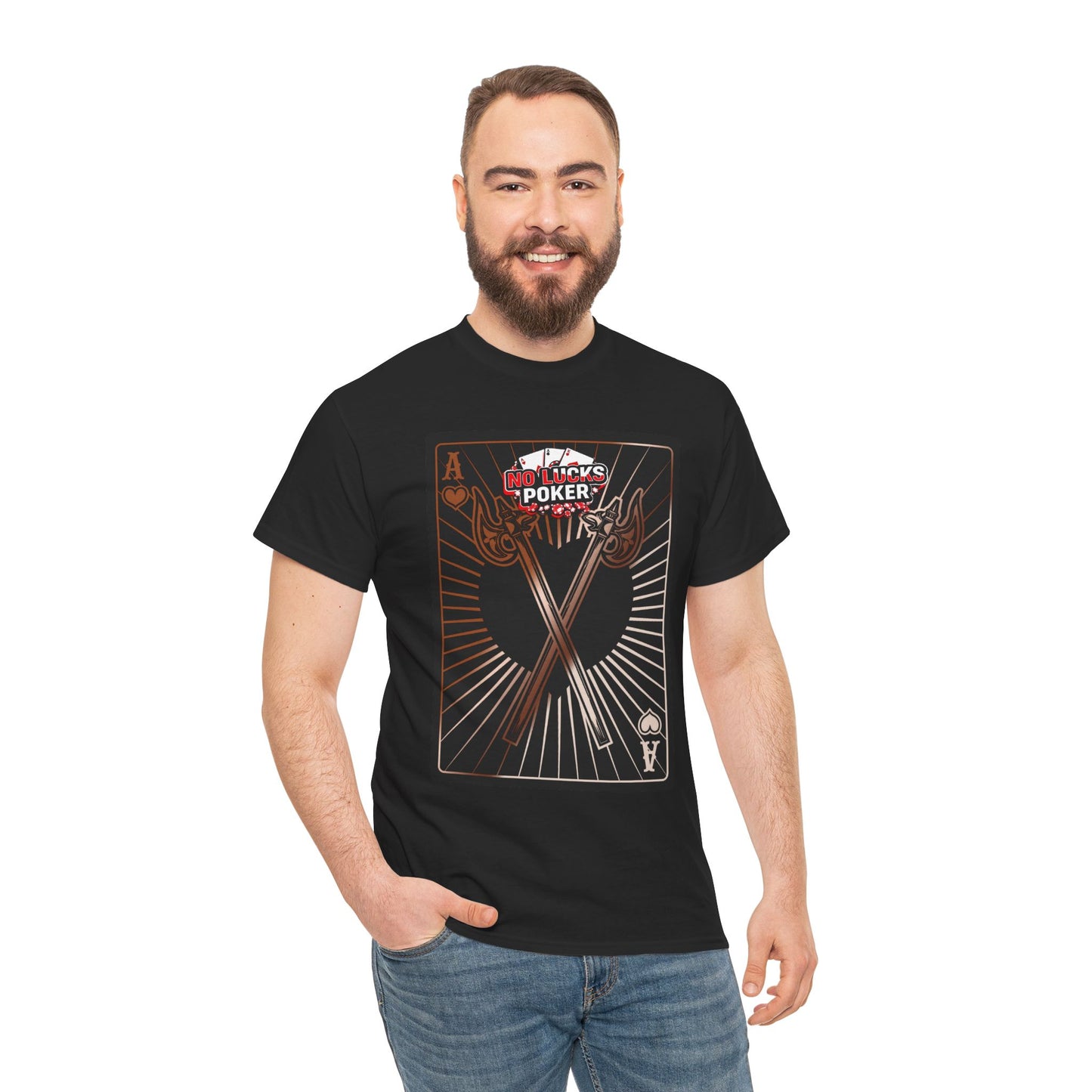 No Lucks Given: Ace of Hearts & Axes – Poker T-Shirt