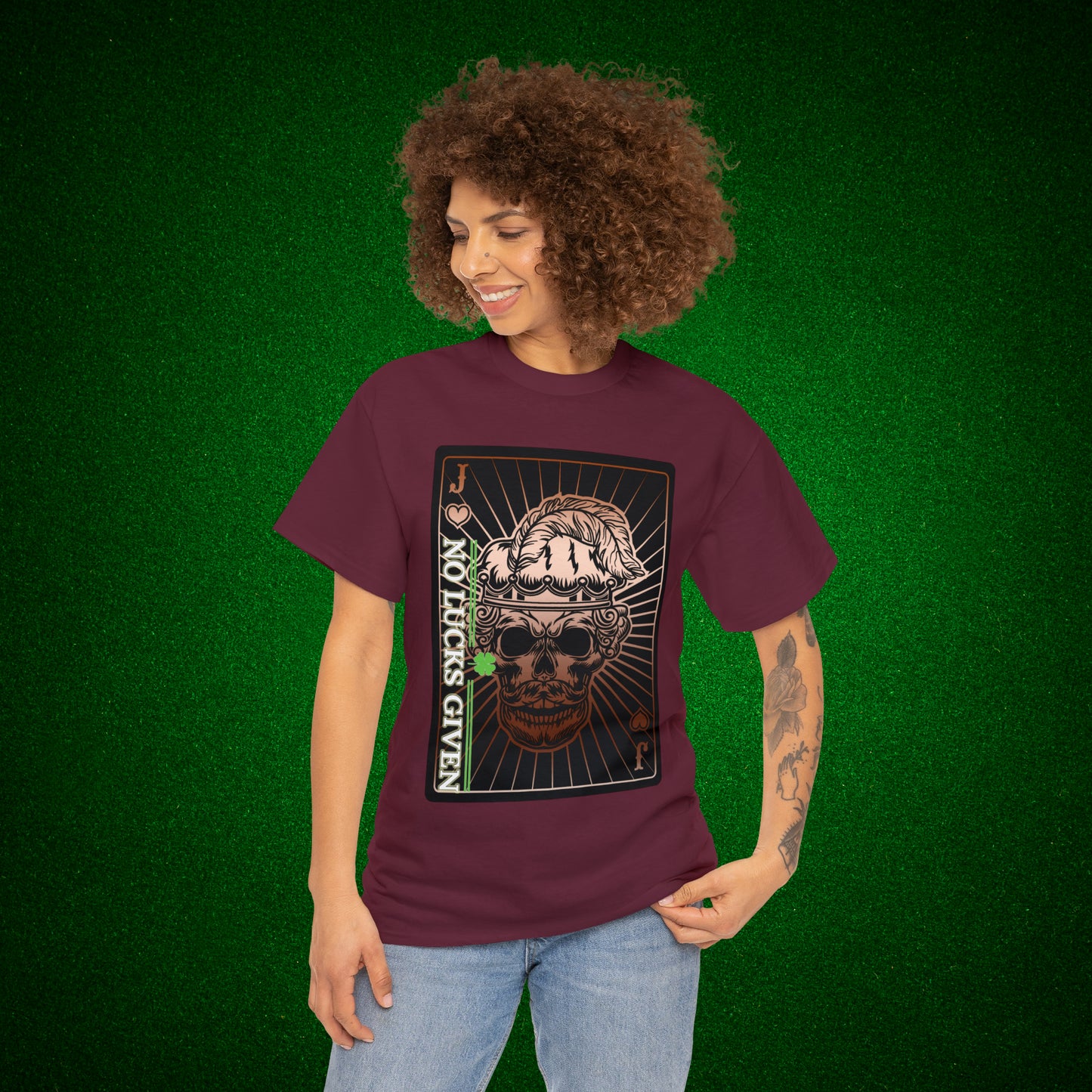 No Lucks Given Angry Jack of Hearts Copper Poker T-Shirt Must have Good Luck All-in