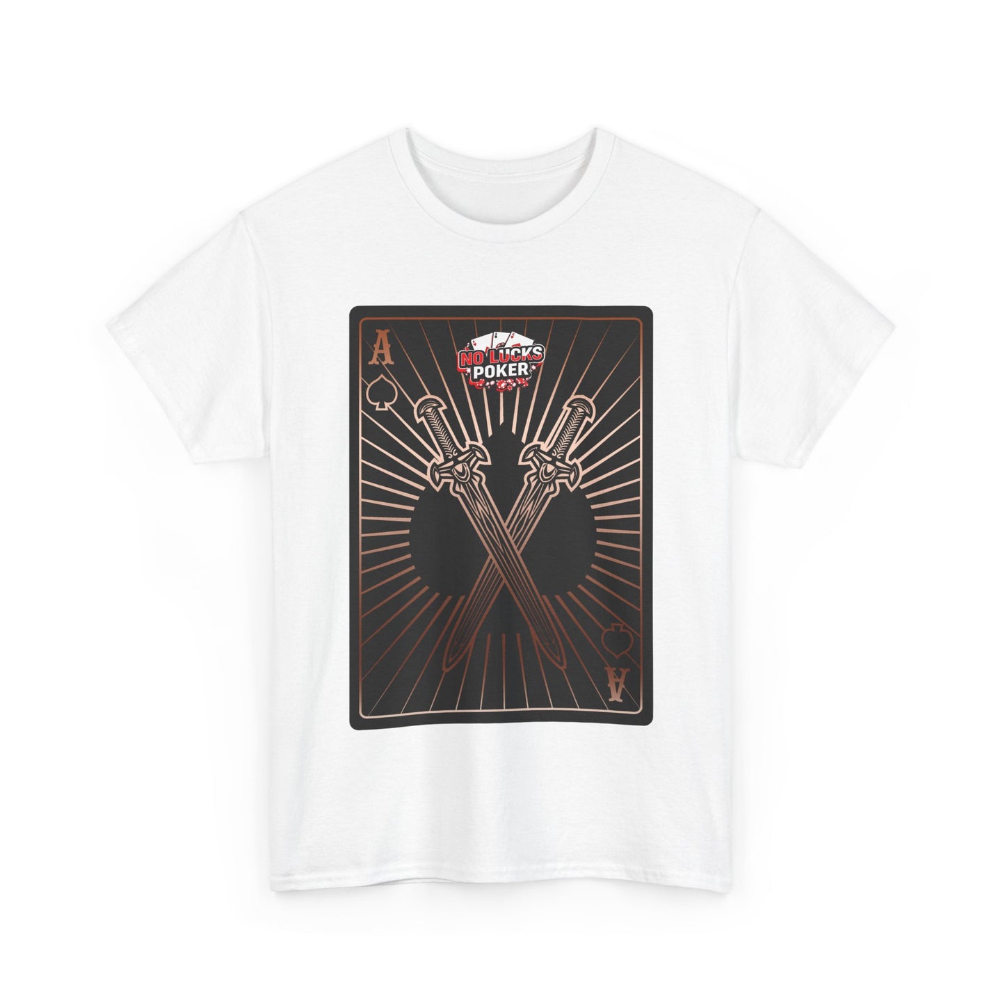 No Lucks Given – Ace of Spades & Crossed Swords Poker T-Shirt (Copper Edition)