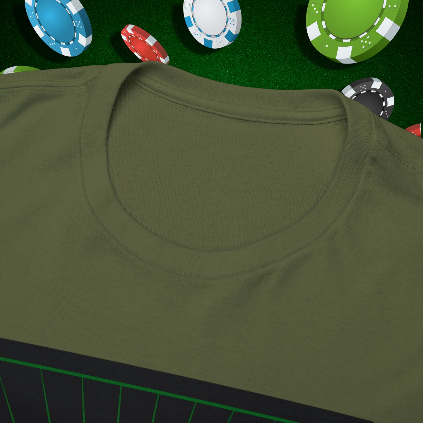 No Lucks Given Jack Skull in Crown of Spades Green Red Poker T-Shirt Must have Good Luck All-in