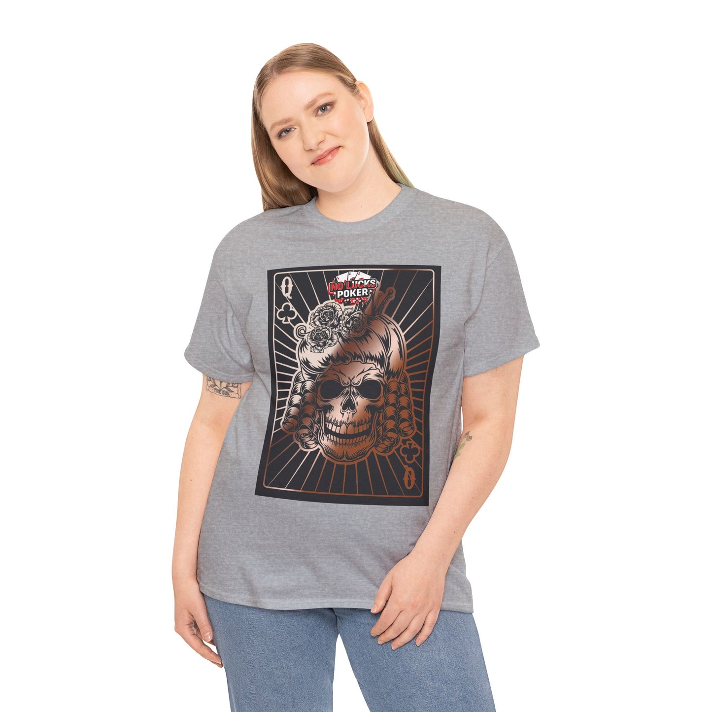 No Lucks Given Angry Queen of Clubs Copper Poker T-Shirt Must have Good Luck All-in