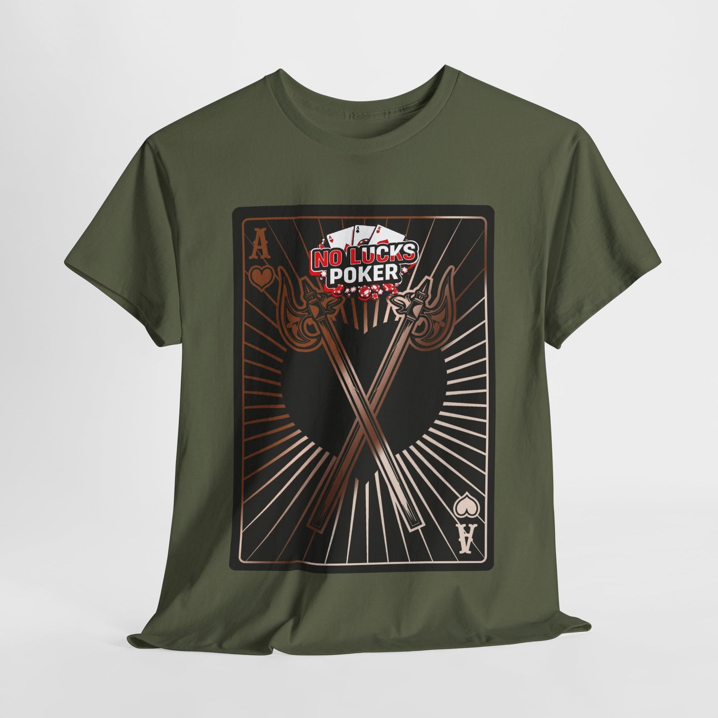 No Lucks Given: Ace of Hearts & Axes – Poker T-Shirt