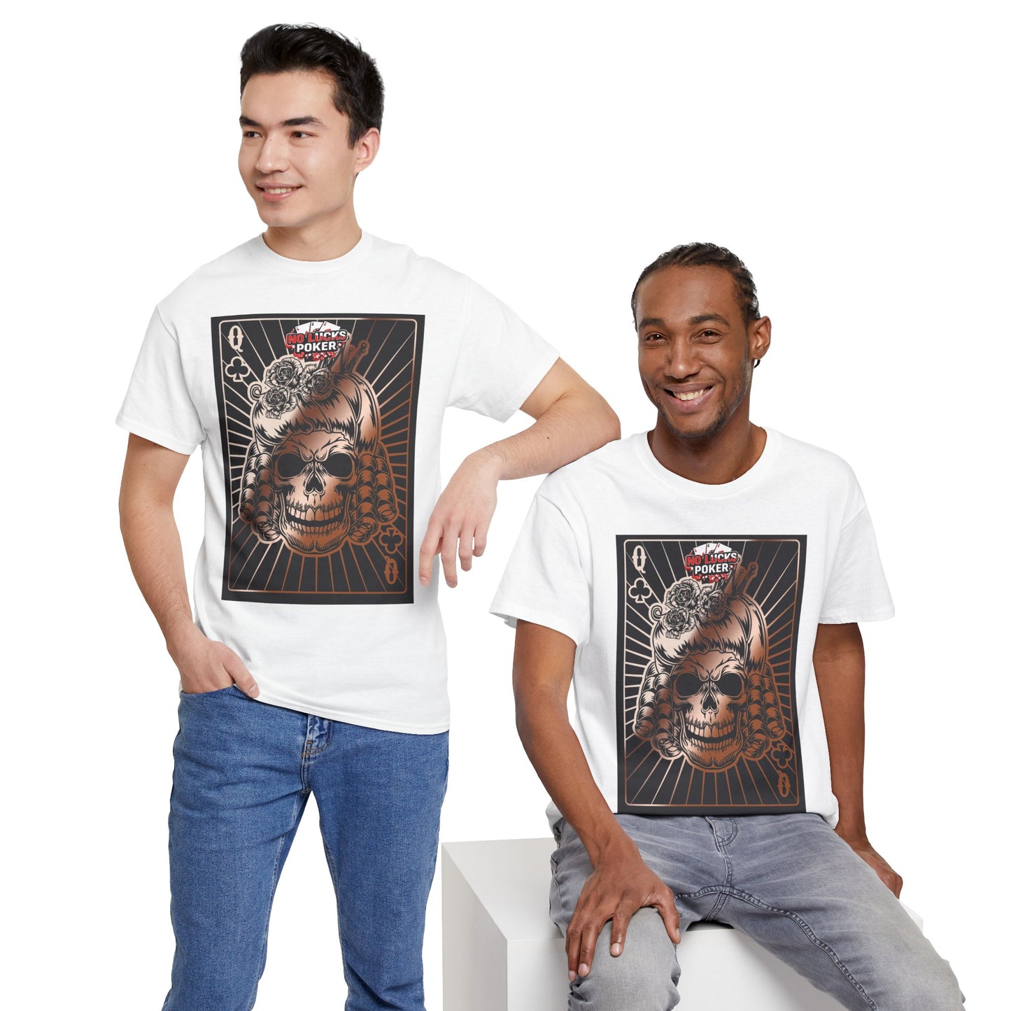 No Lucks Given Angry Queen of Clubs Copper Poker T-Shirt Must have Good Luck All-in