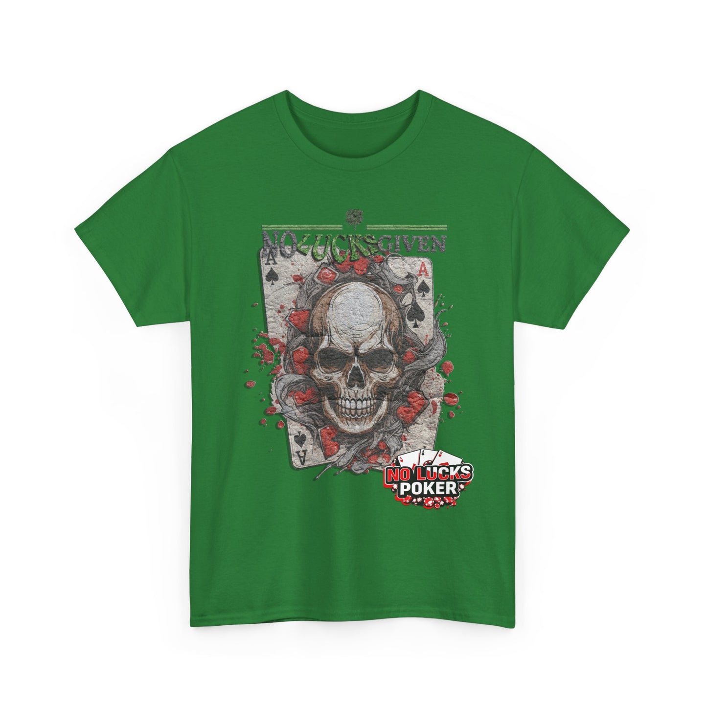 No Lucks Given Skull Breaking thru Ace of Spades T-Shirt Must have Good Luck All-in