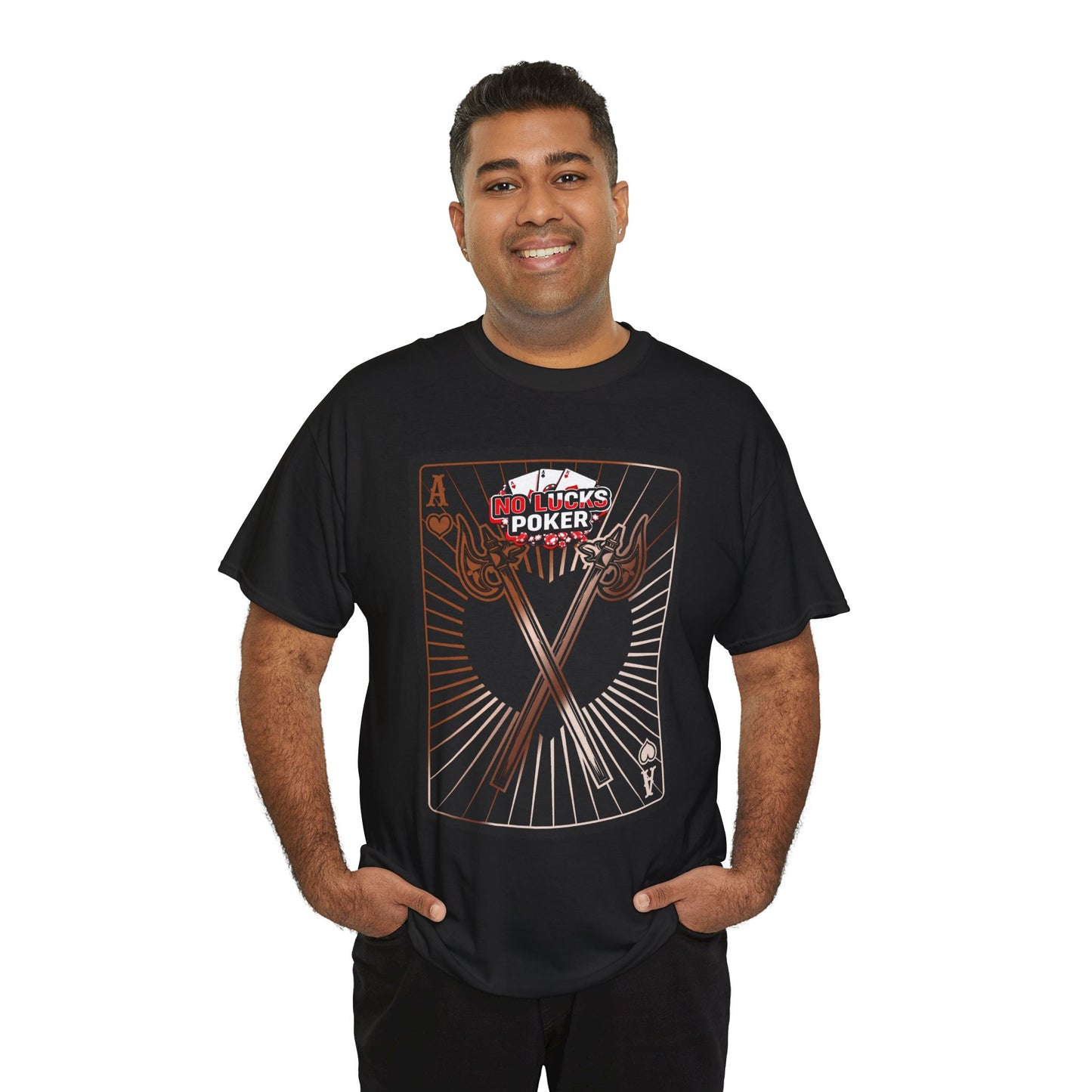No Lucks Given: Ace of Hearts & Axes – Poker T-Shirt