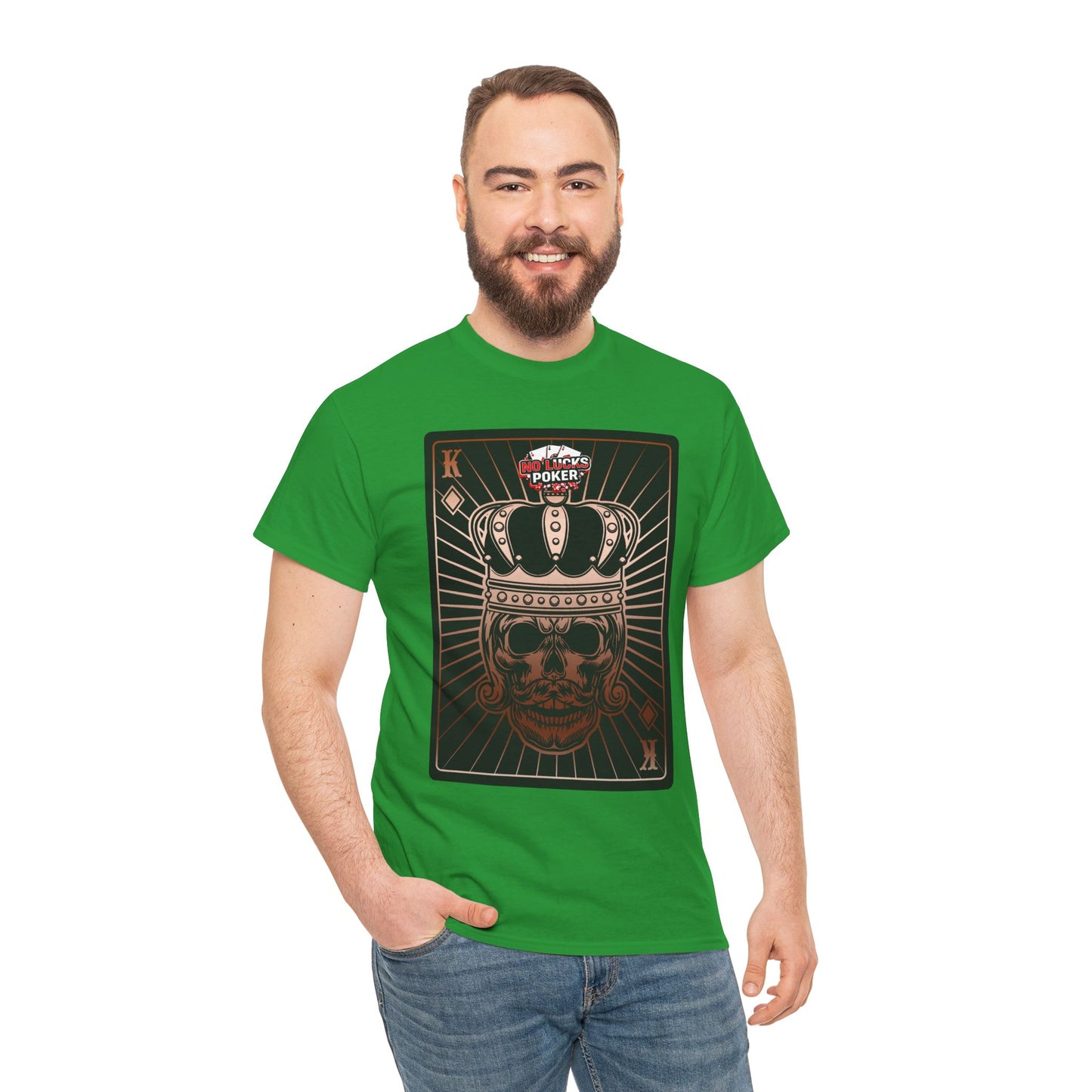 No Lucks Given Royal Skull King of Diamonds Copper Poker T-Shirt Must have Good Luck All-in