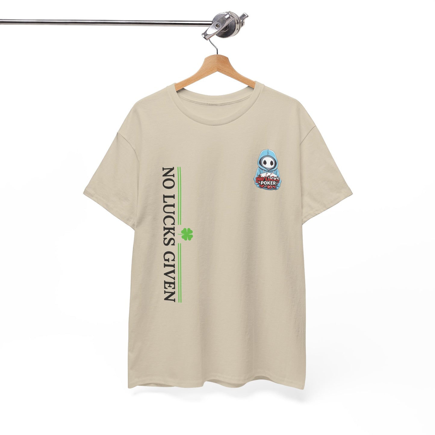 No Lucks Given – Ghost Logo Poker T-Shirt | Stealth Blackout Style