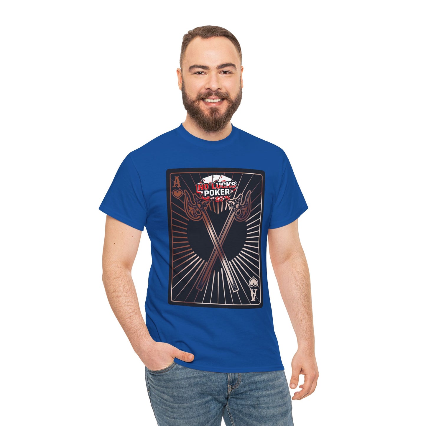 No Lucks Given: Ace of Hearts & Axes – Poker T-Shirt