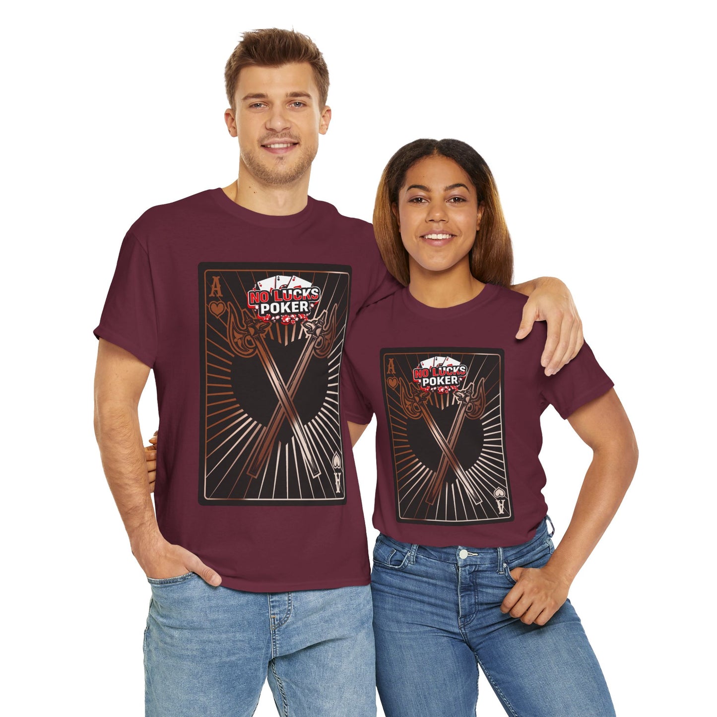 No Lucks Given: Ace of Hearts & Axes – Poker T-Shirt