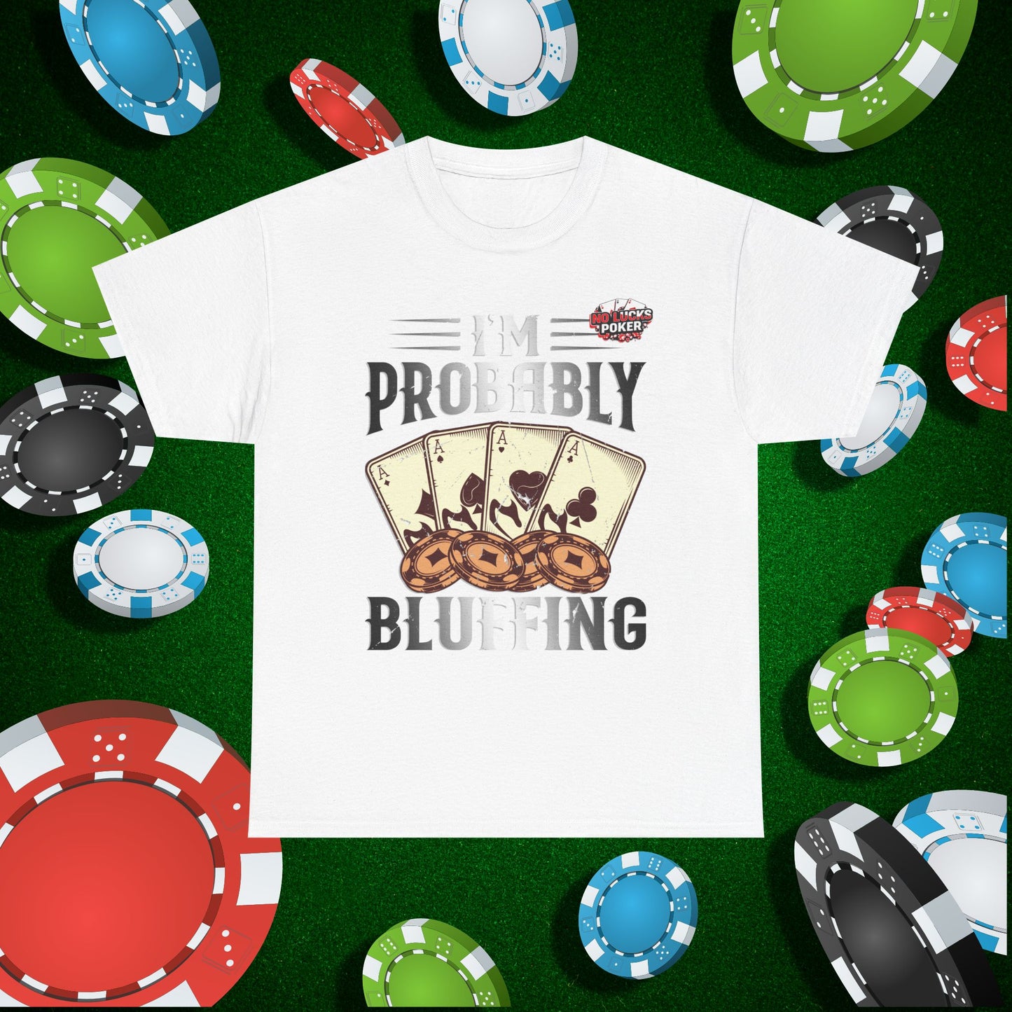 I'm Probably Bluffing Unisex Heavy Cotton Tee
