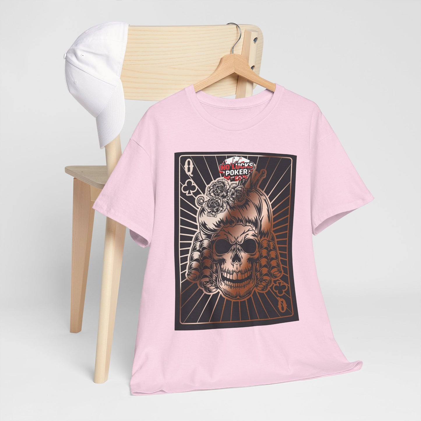 No Lucks Given Angry Queen of Clubs Copper Poker T-Shirt Must have Good Luck All-in