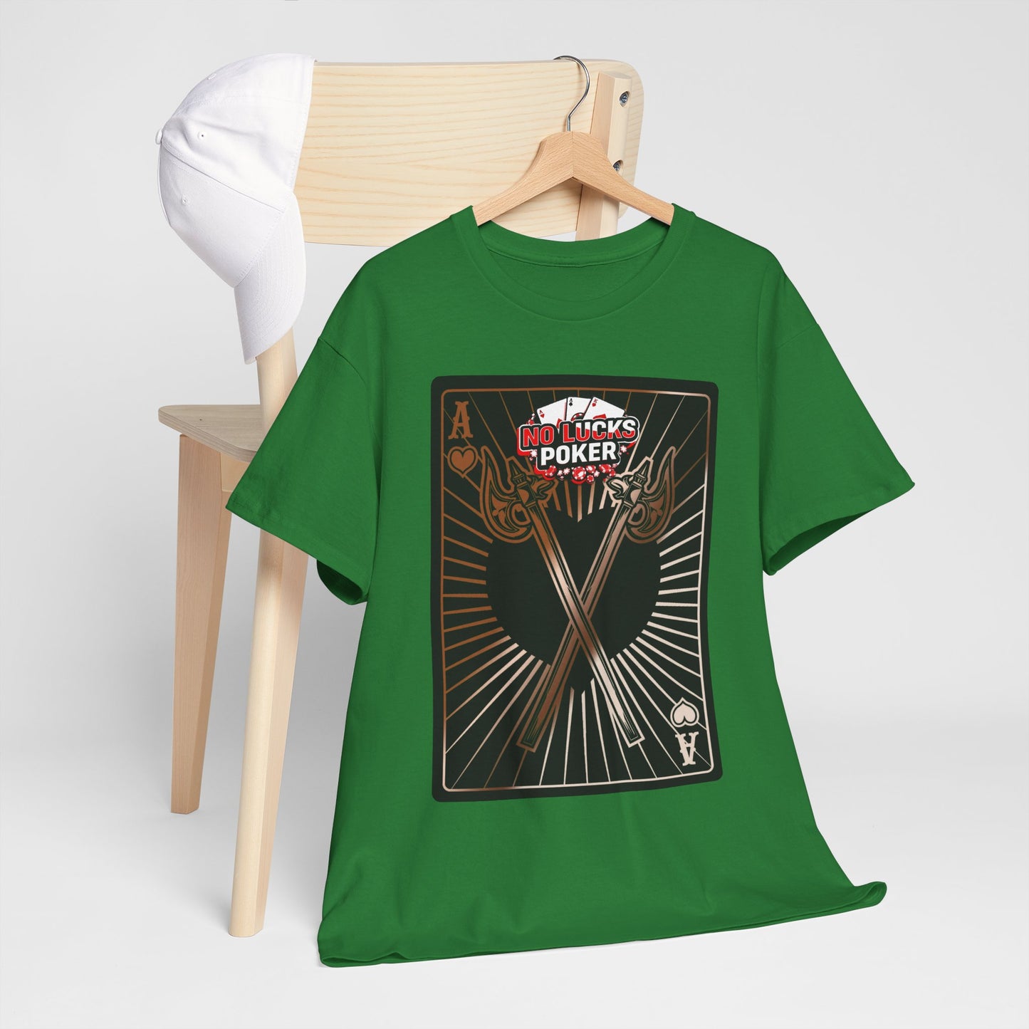 No Lucks Given: Ace of Hearts & Axes – Poker T-Shirt