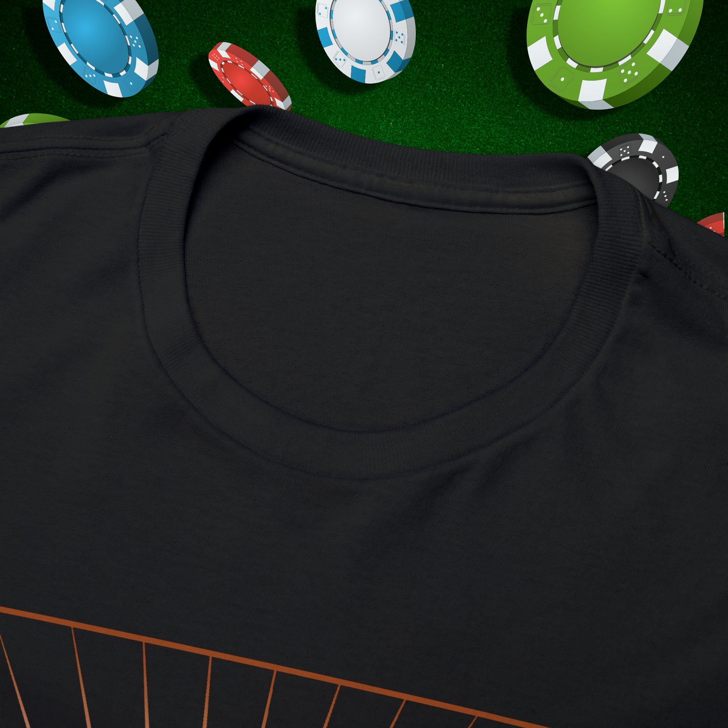 No Lucks Given Jack Skull in Crown of Diamonds Copper Poker T-Shirt Must have Good Luck All-in
