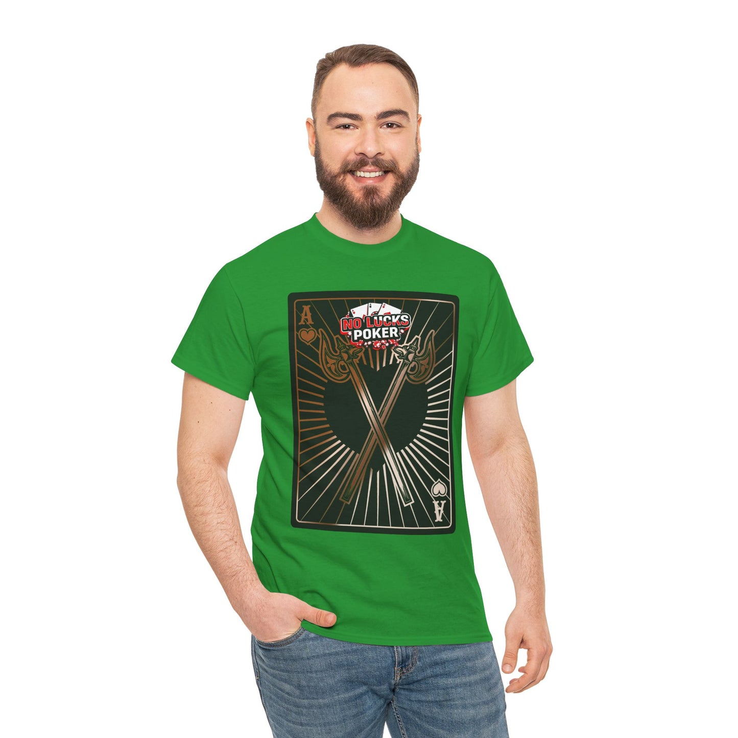 No Lucks Given: Ace of Hearts & Axes – Poker T-Shirt