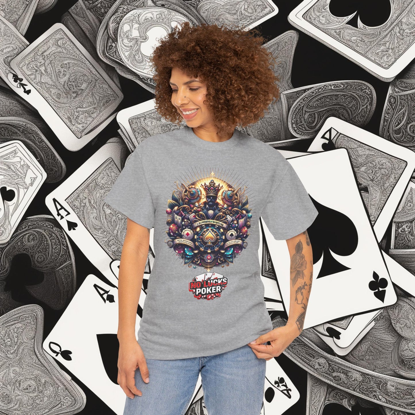 I'm Probably Bluffing unisex heavy cotton tee Poker Apparel