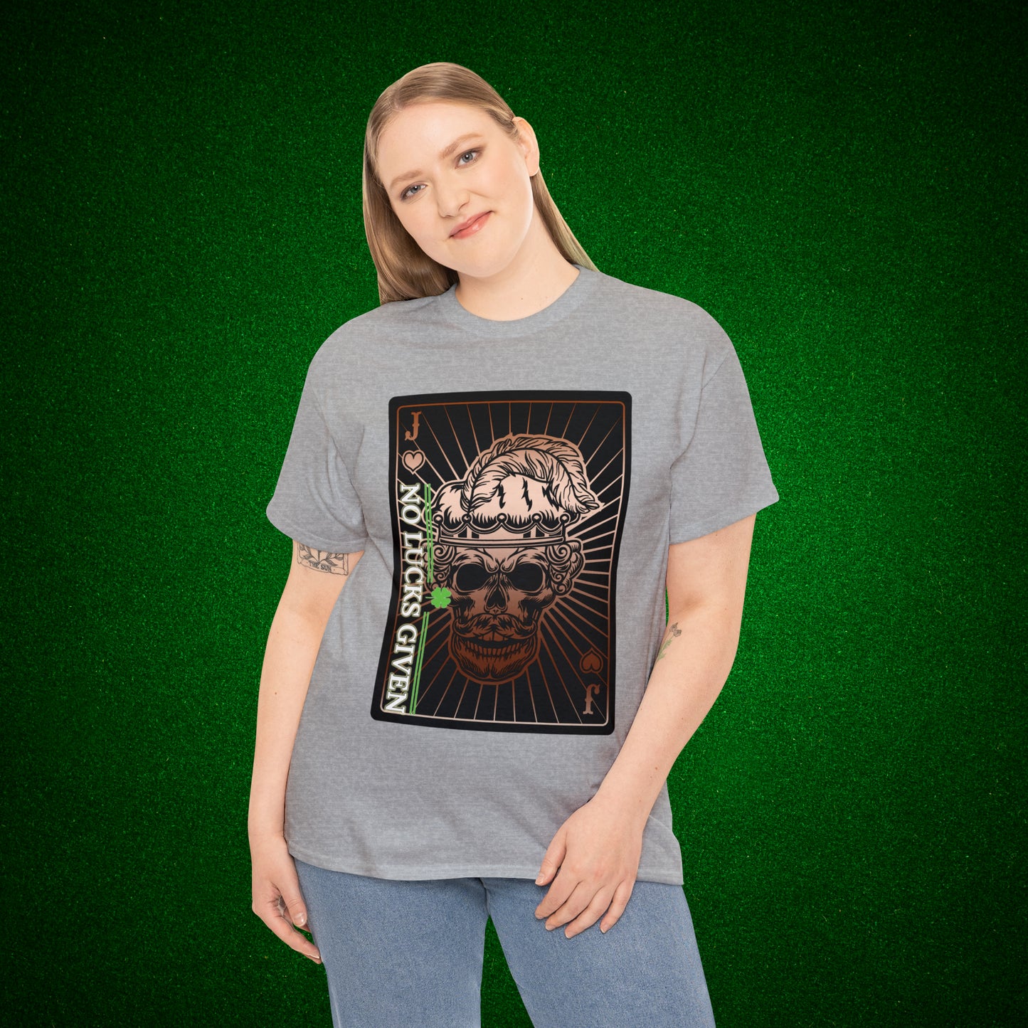 No Lucks Given Angry Jack of Hearts Copper Poker T-Shirt Must have Good Luck All-in