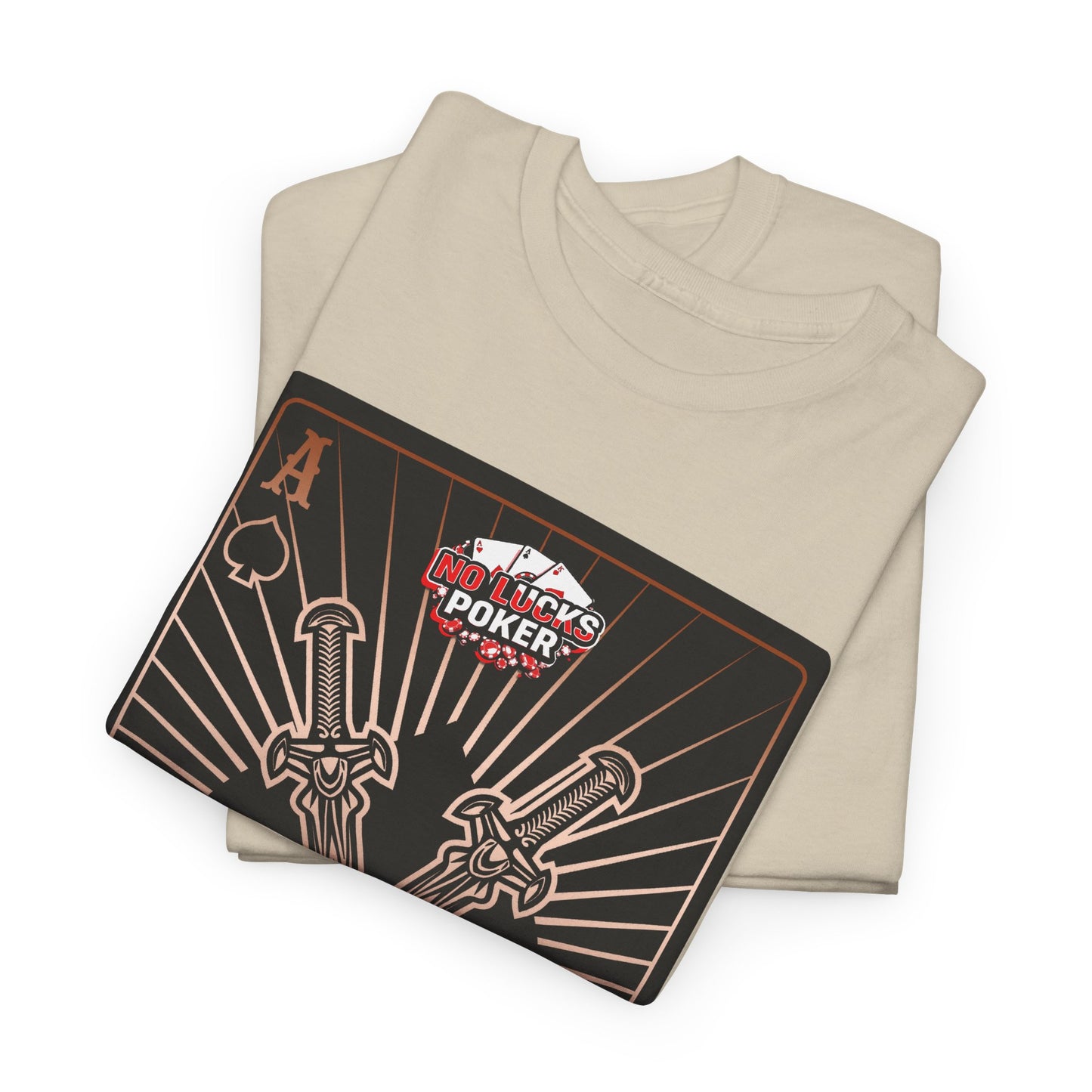 No Lucks Given – Ace of Spades & Crossed Swords Poker T-Shirt (Copper Edition)