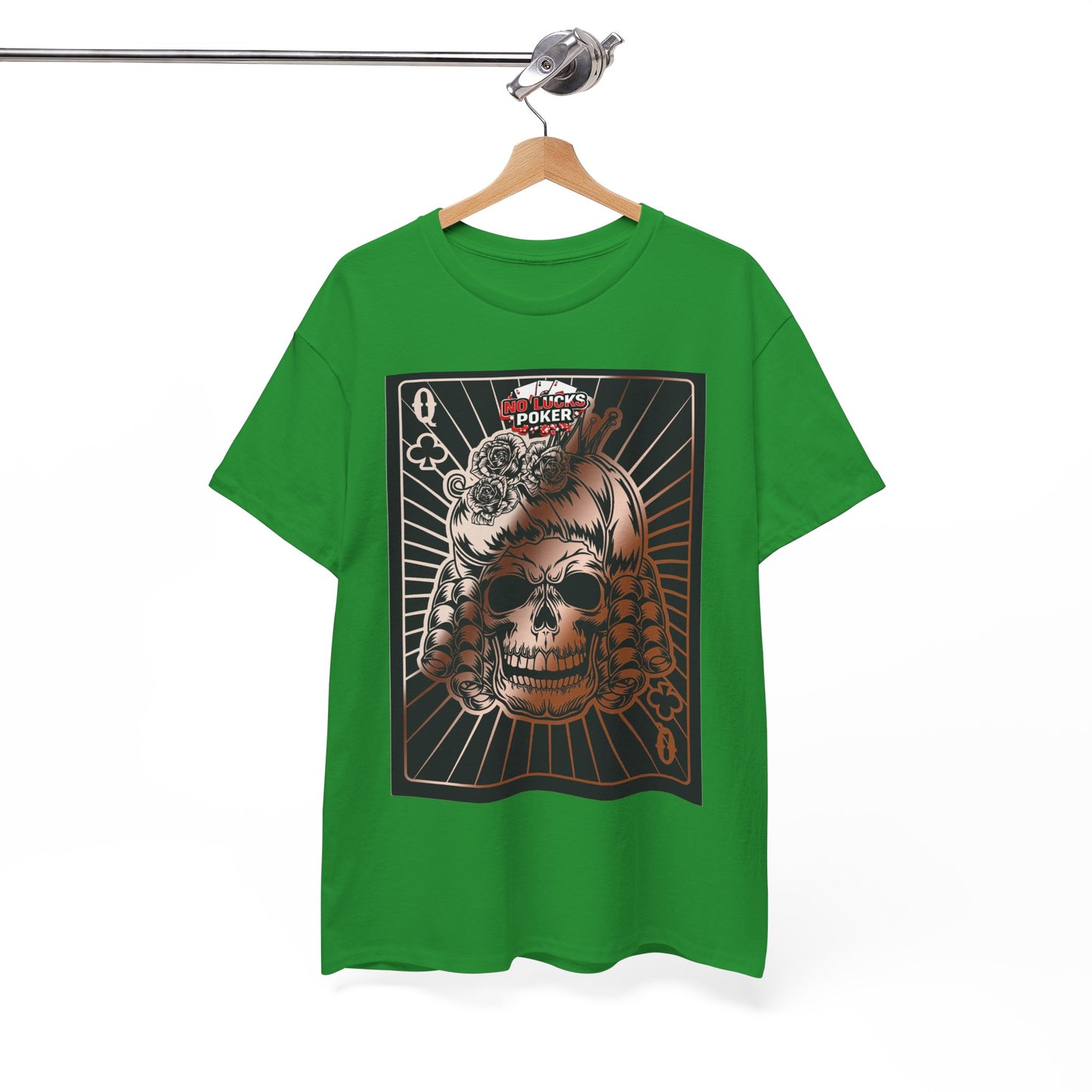 No Lucks Given Angry Queen of Clubs Copper Poker T-Shirt Must have Good Luck All-in