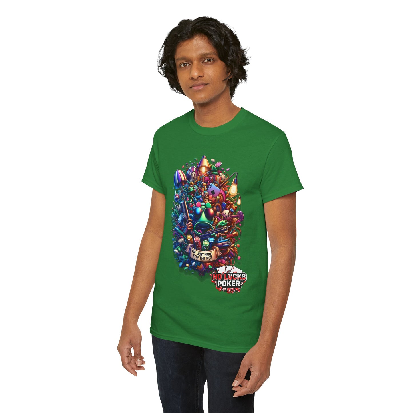 I'm Just here for the Pot unisex heavy cotton tee Poker Apparel