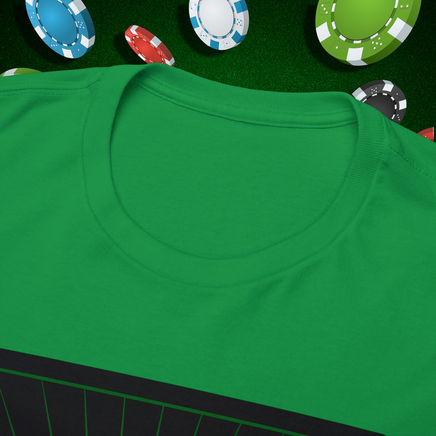 No Lucks Given Jack Skull in Crown of Spades Green Red Poker T-Shirt Must have Good Luck All-in