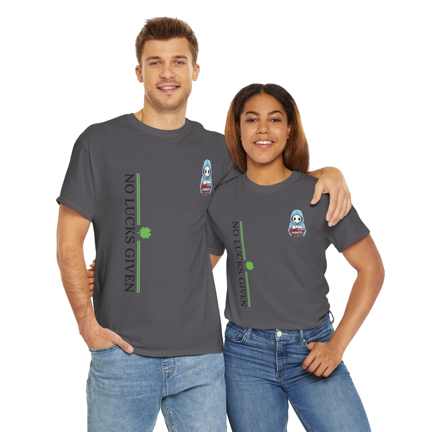 No Lucks Given – Ghost Logo Poker T-Shirt | Stealth Blackout Style