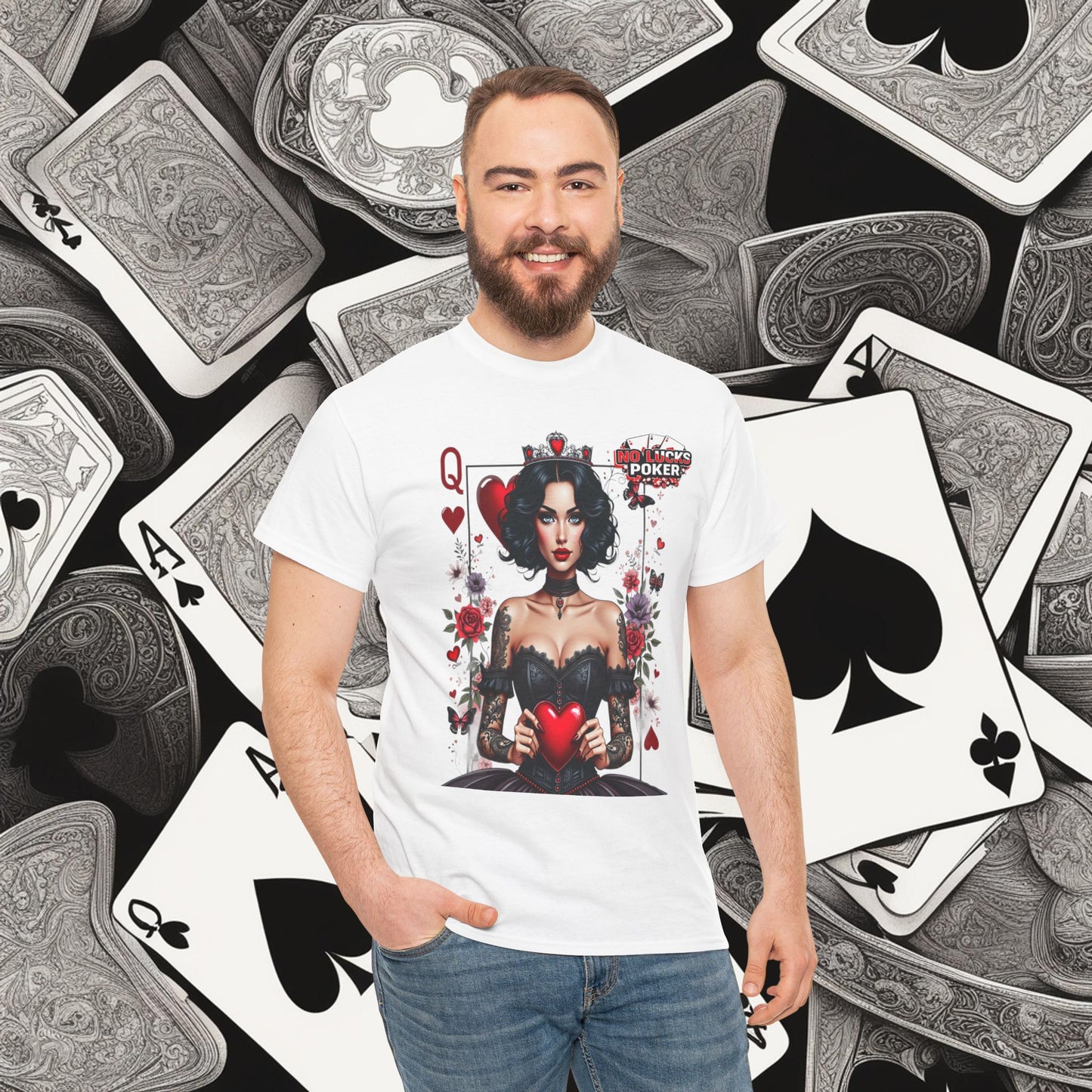 Gothic Queen of Hearts Poker T-Shirt | Dark Poker Apparel – Unisex Fit