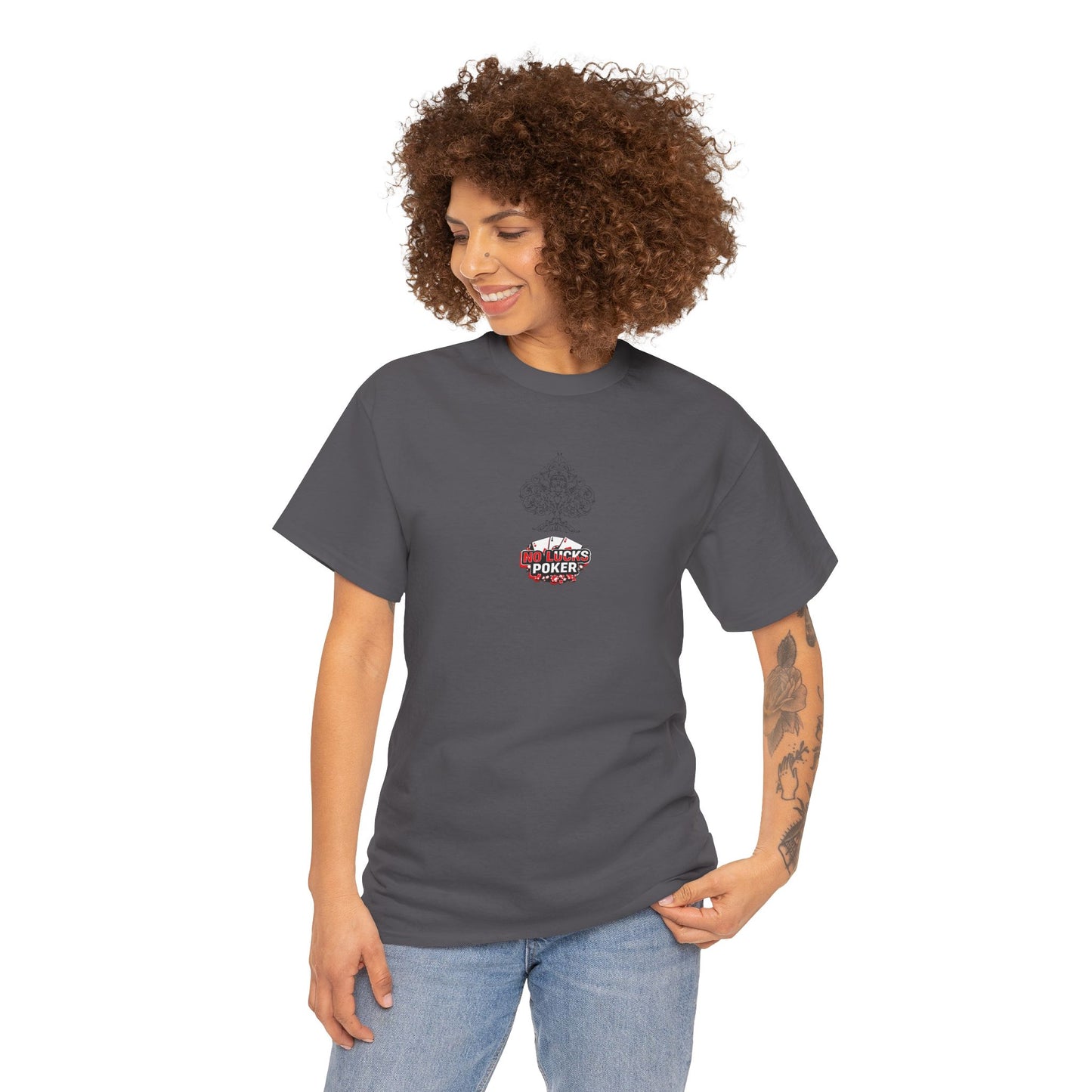 No Lucks Given Logo Poker T-Shirt | Built for Players, Not Luck