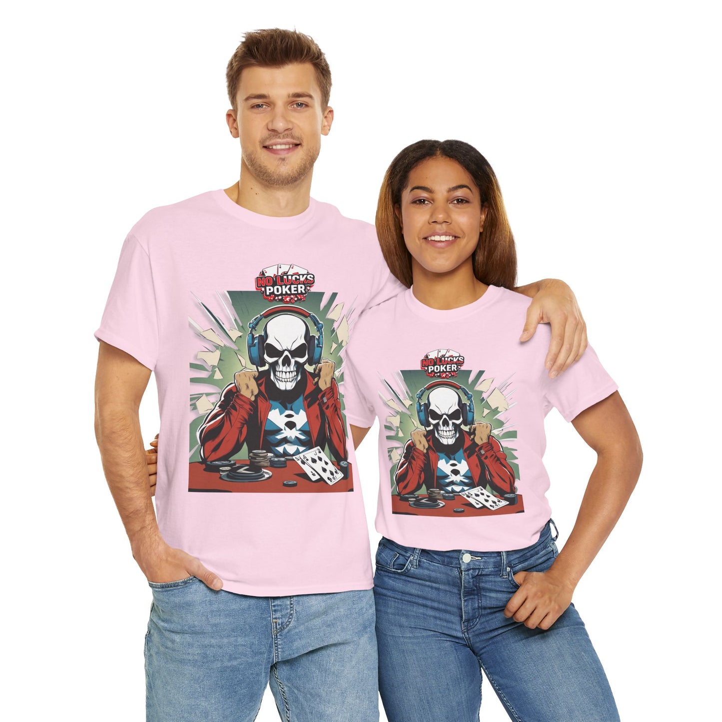 No Lucks Given – Poker Skull w/ Headphones Tee (Hero/Villain Edition)