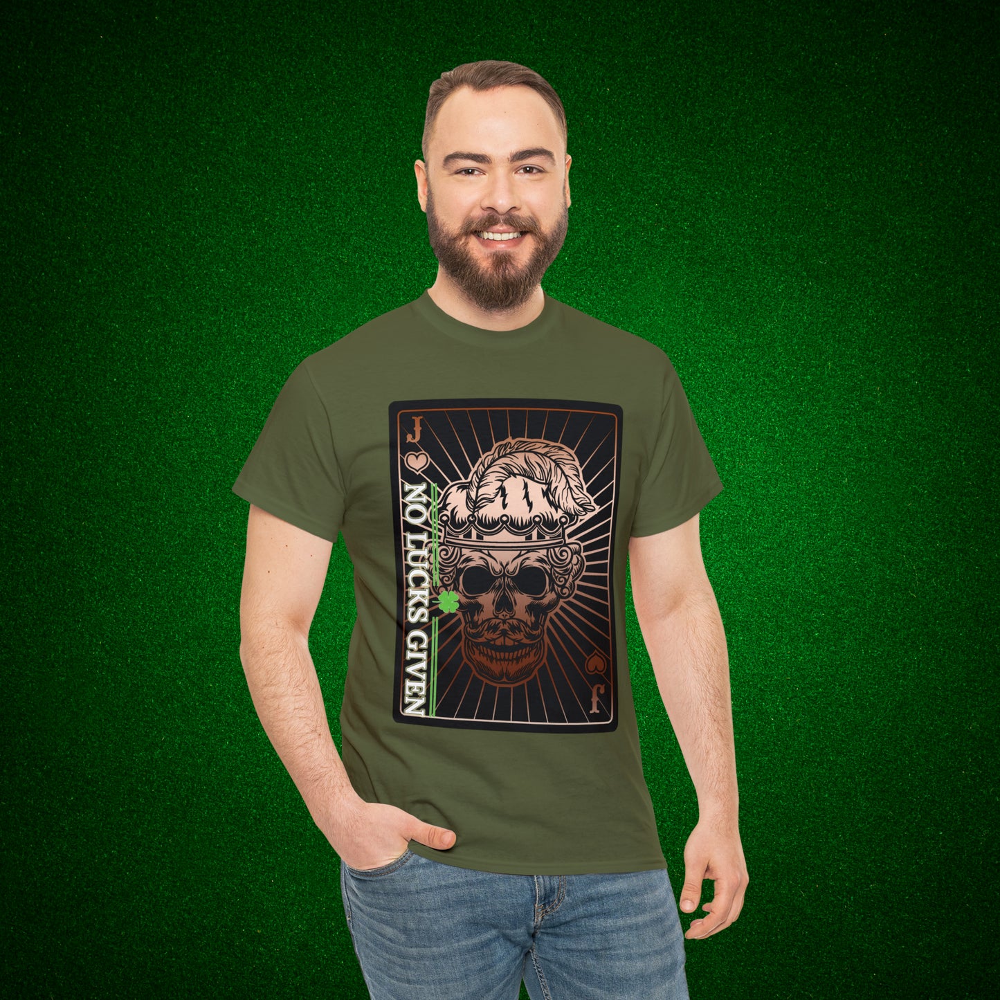 No Lucks Given Angry Jack of Hearts Copper Poker T-Shirt Must have Good Luck All-in