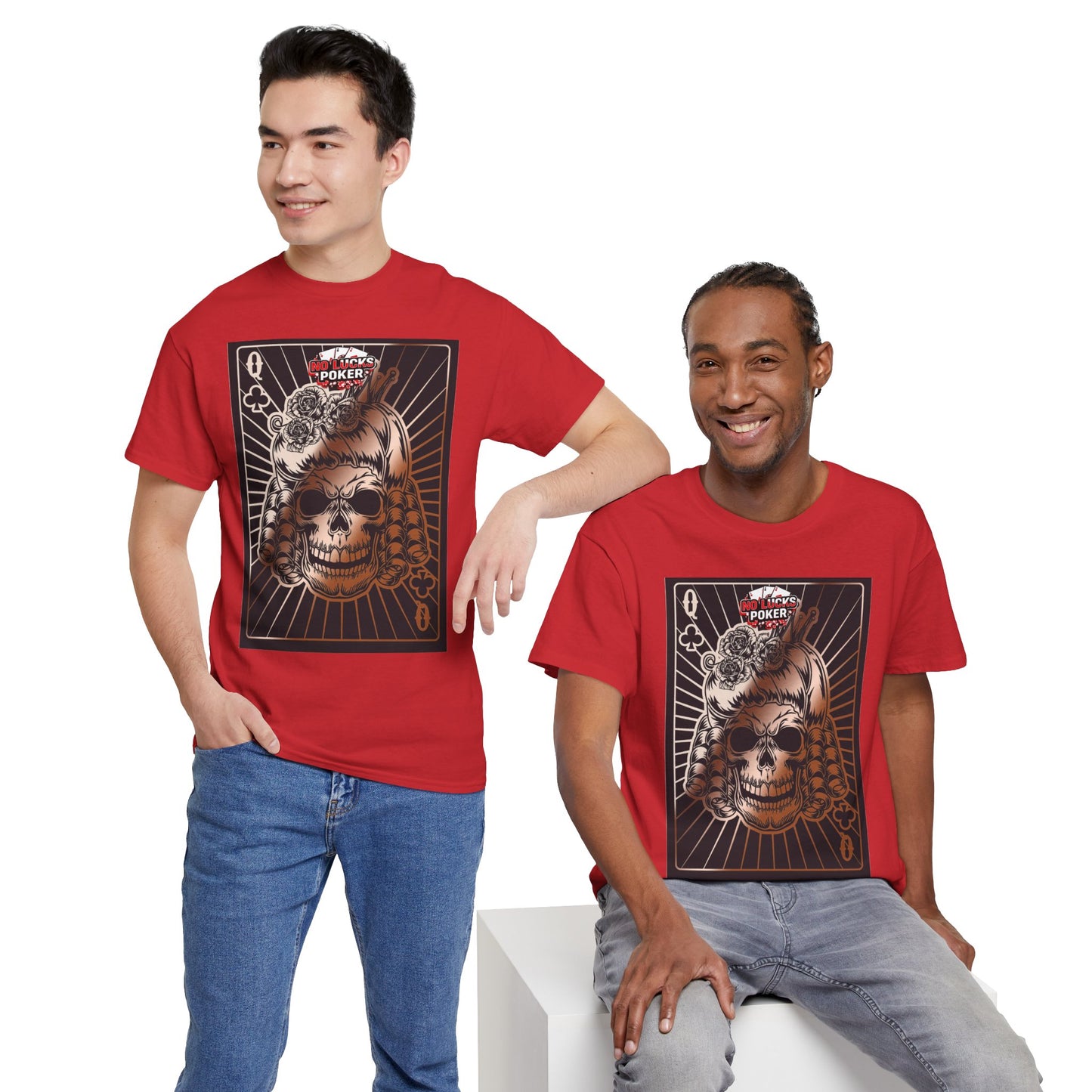 No Lucks Given Angry Queen of Clubs Copper Poker T-Shirt Must have Good Luck All-in