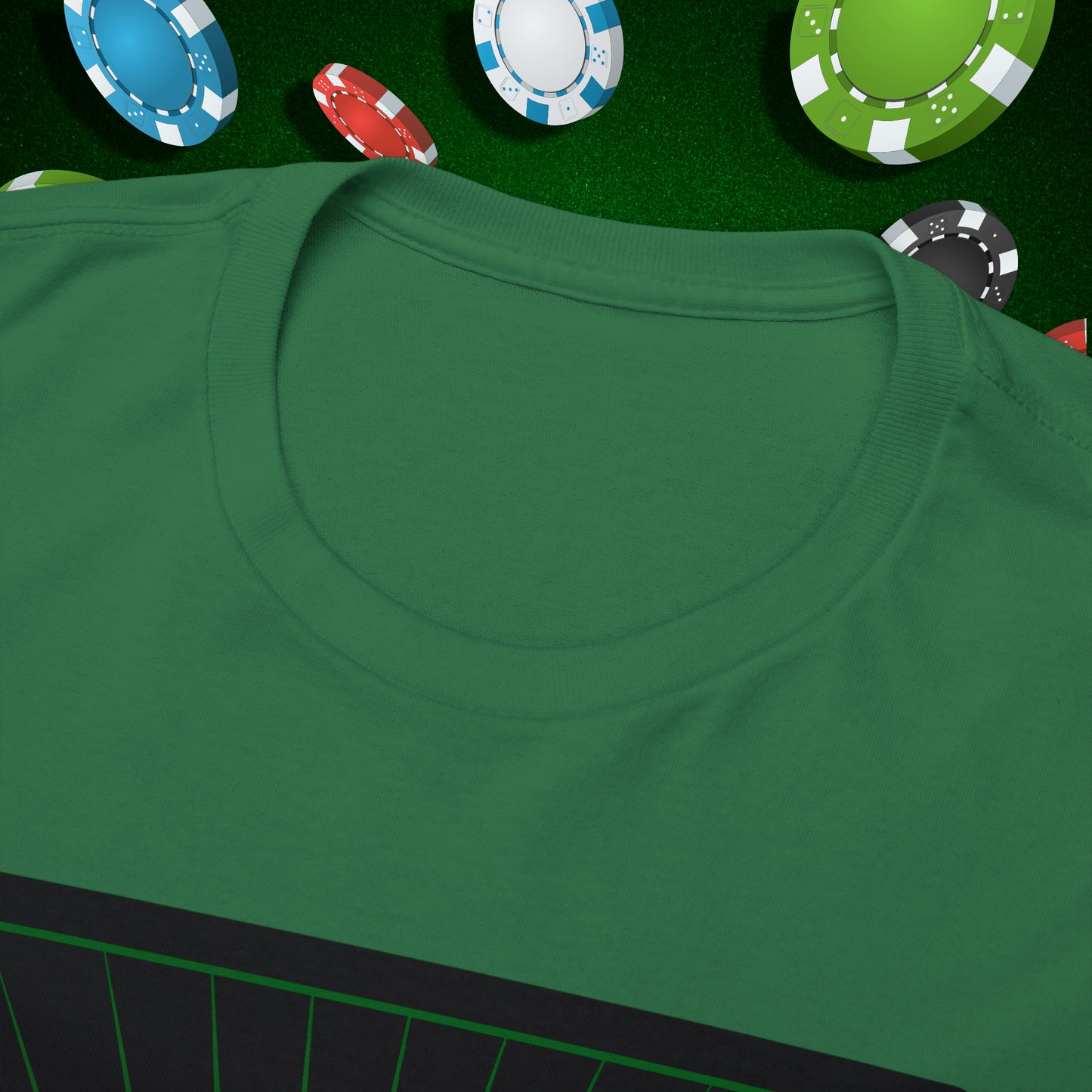No Lucks Given Jack Skull in Crown of Spades Green Red Poker T-Shirt Must have Good Luck All-in