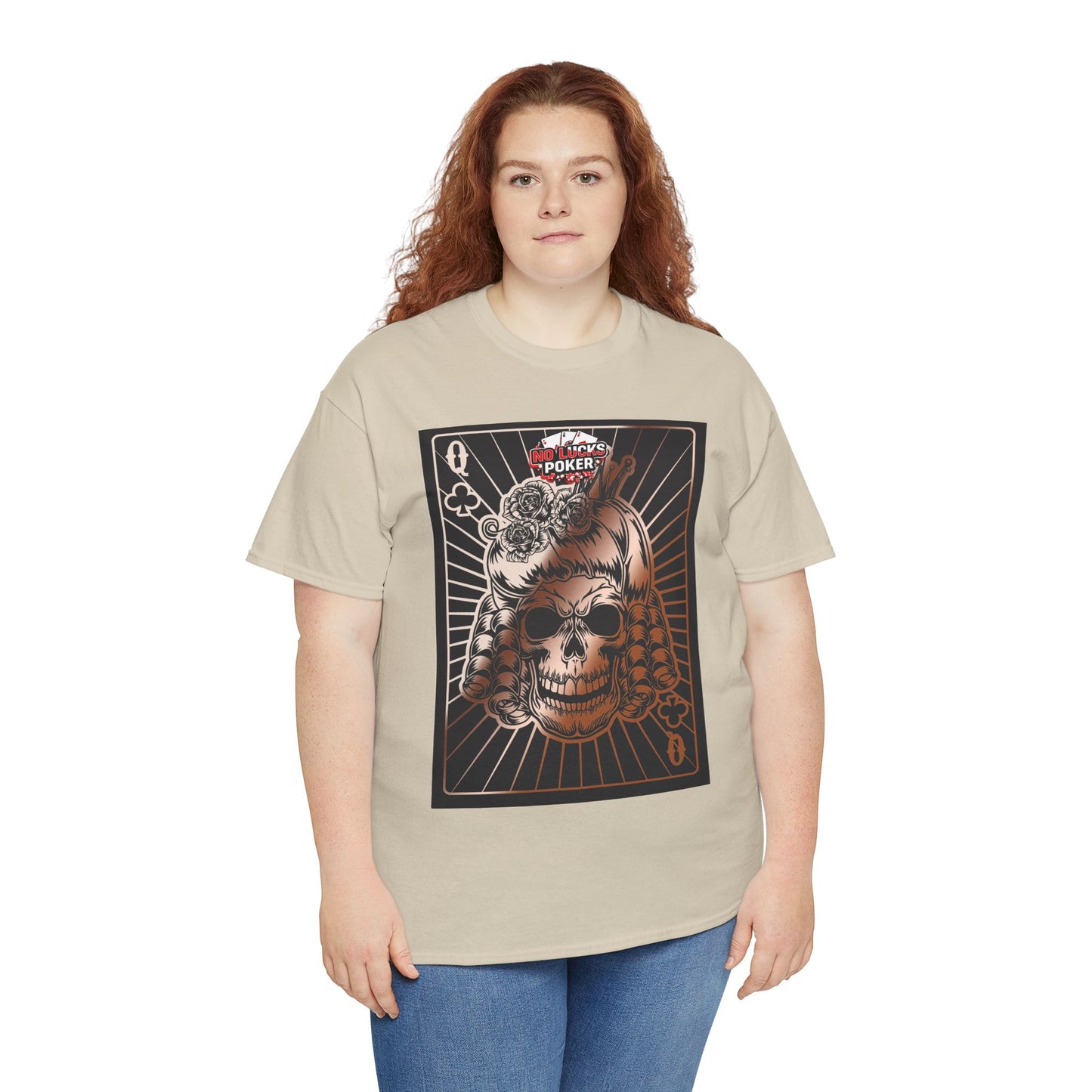 No Lucks Given Angry Queen of Clubs Copper Poker T-Shirt Must have Good Luck All-in