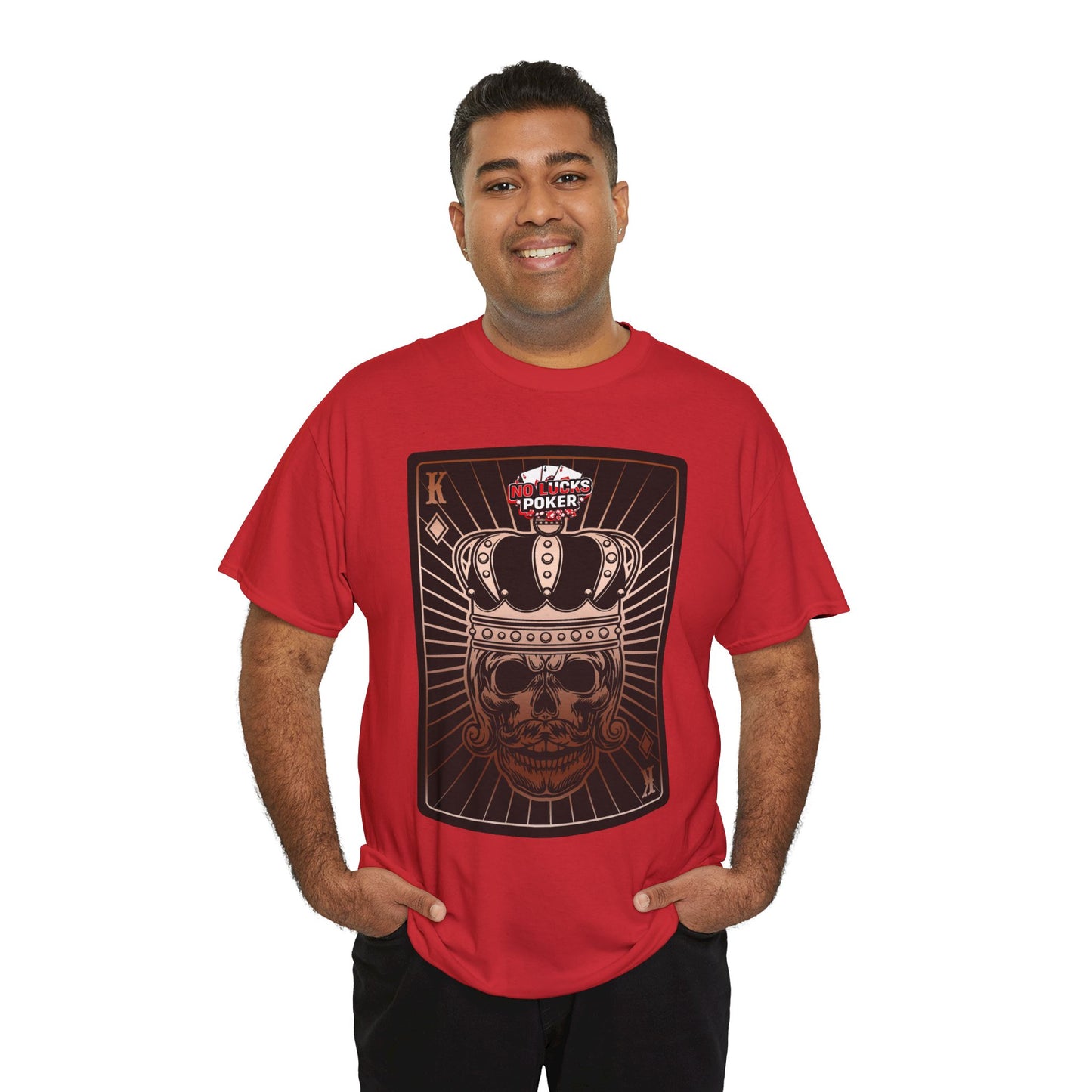 No Lucks Given Royal Skull King of Diamonds Copper Poker T-Shirt Must have Good Luck All-in