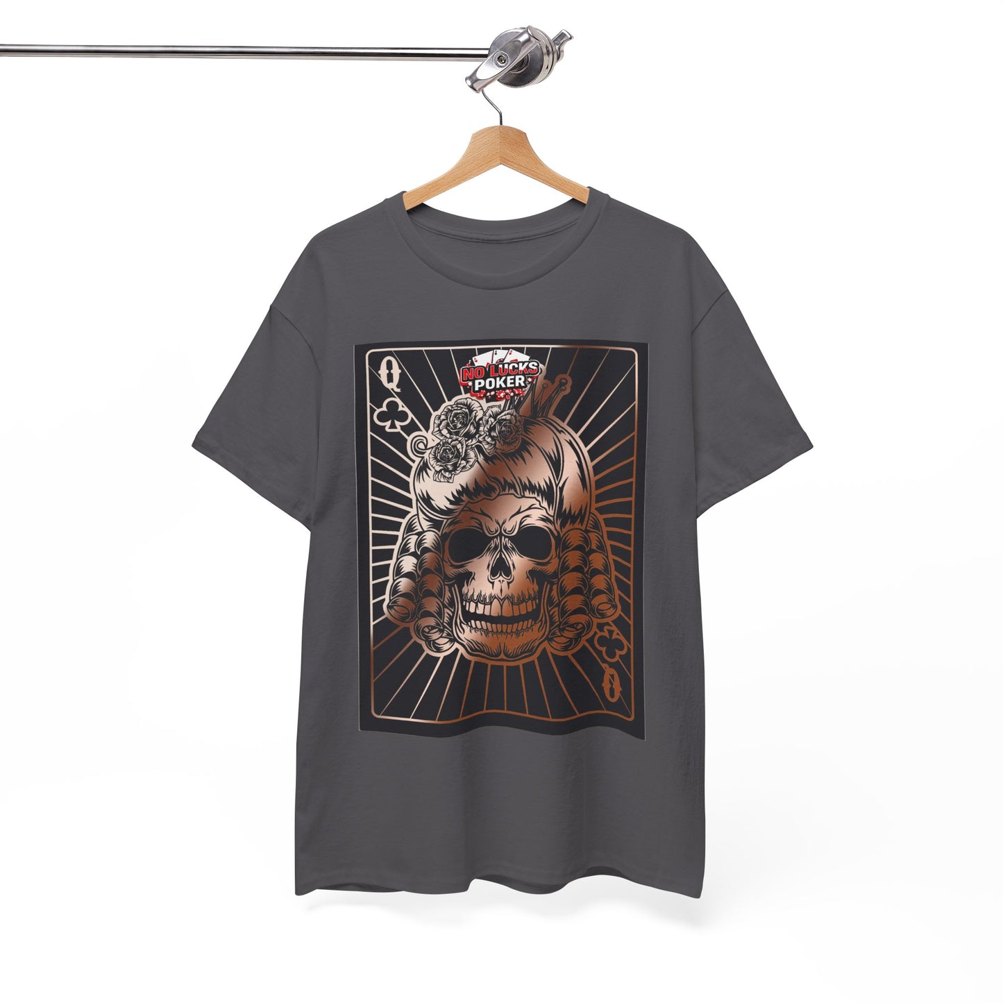 No Lucks Given Angry Queen of Clubs Copper Poker T-Shirt Must have Good Luck All-in